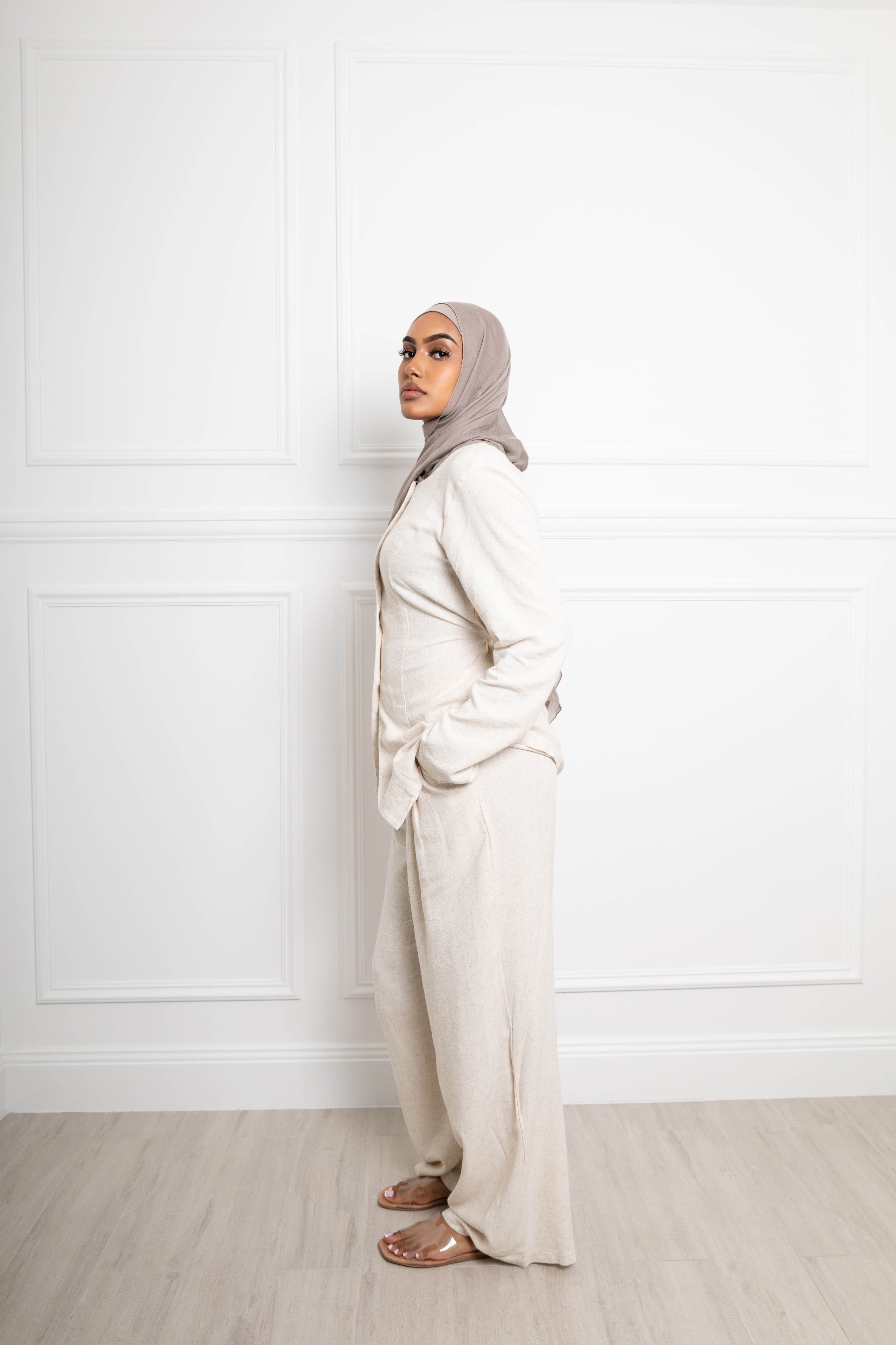 Linen Casual button set