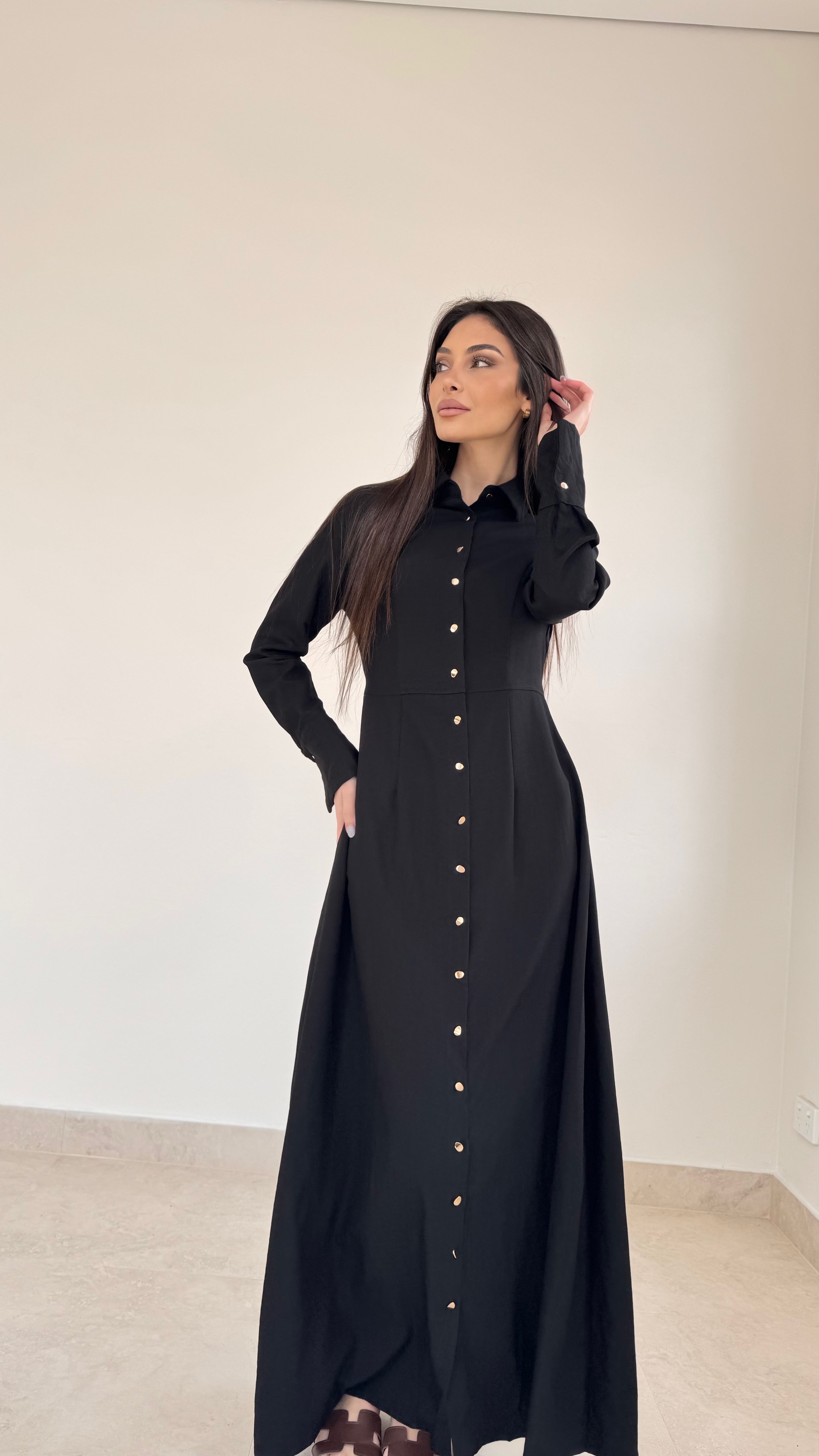 Gold button maxi