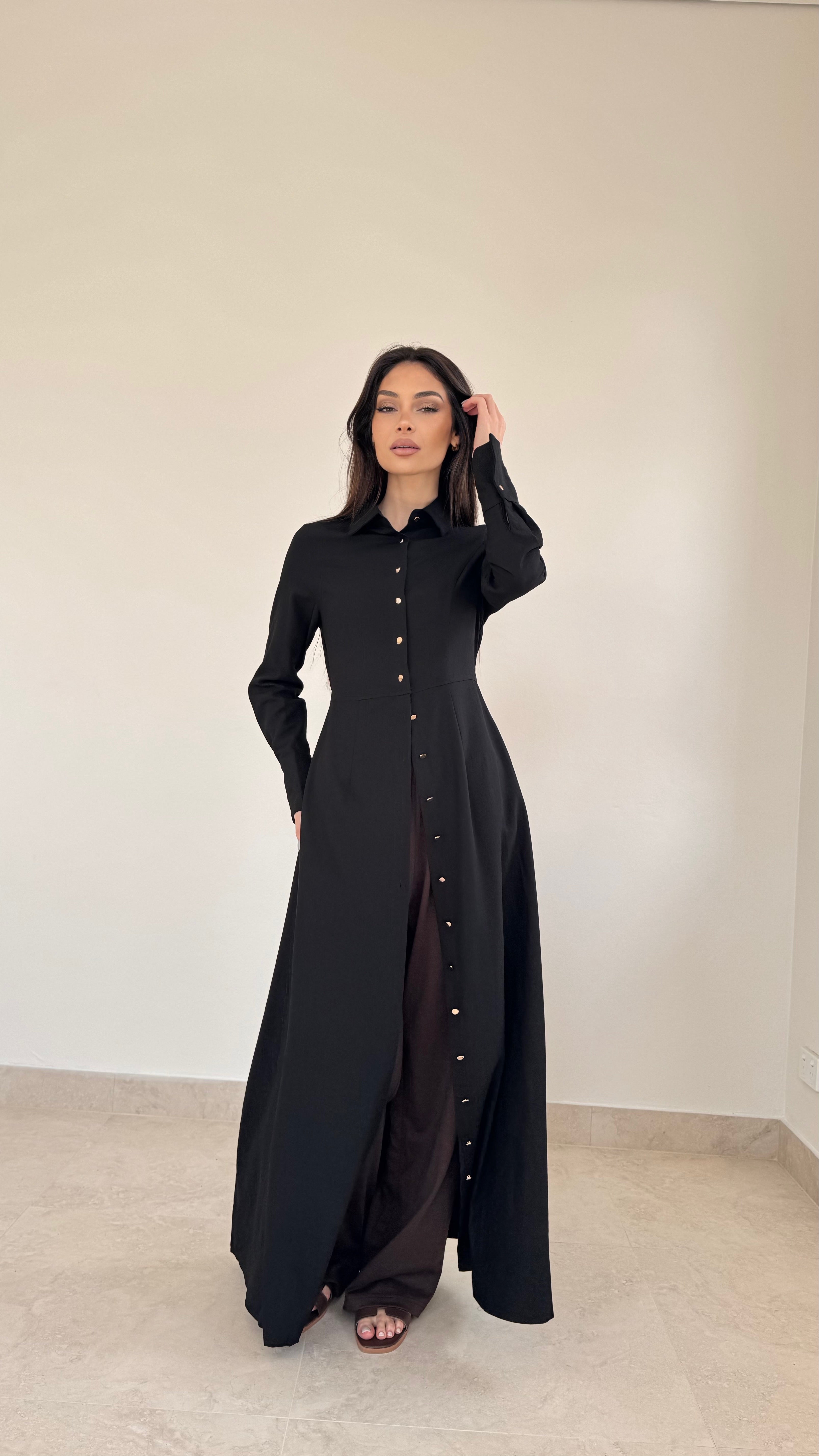 Gold button maxi