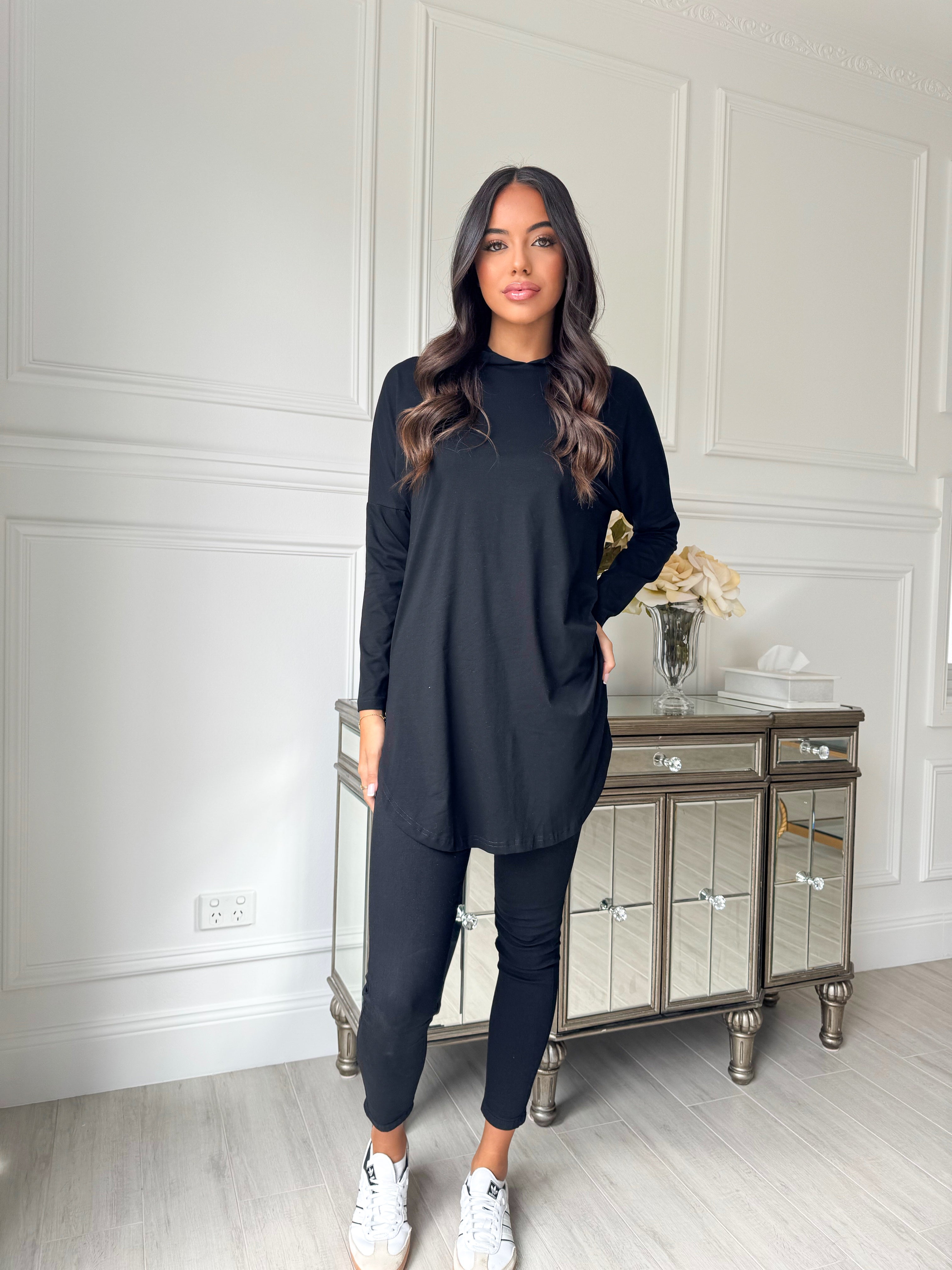 Hooded loop top