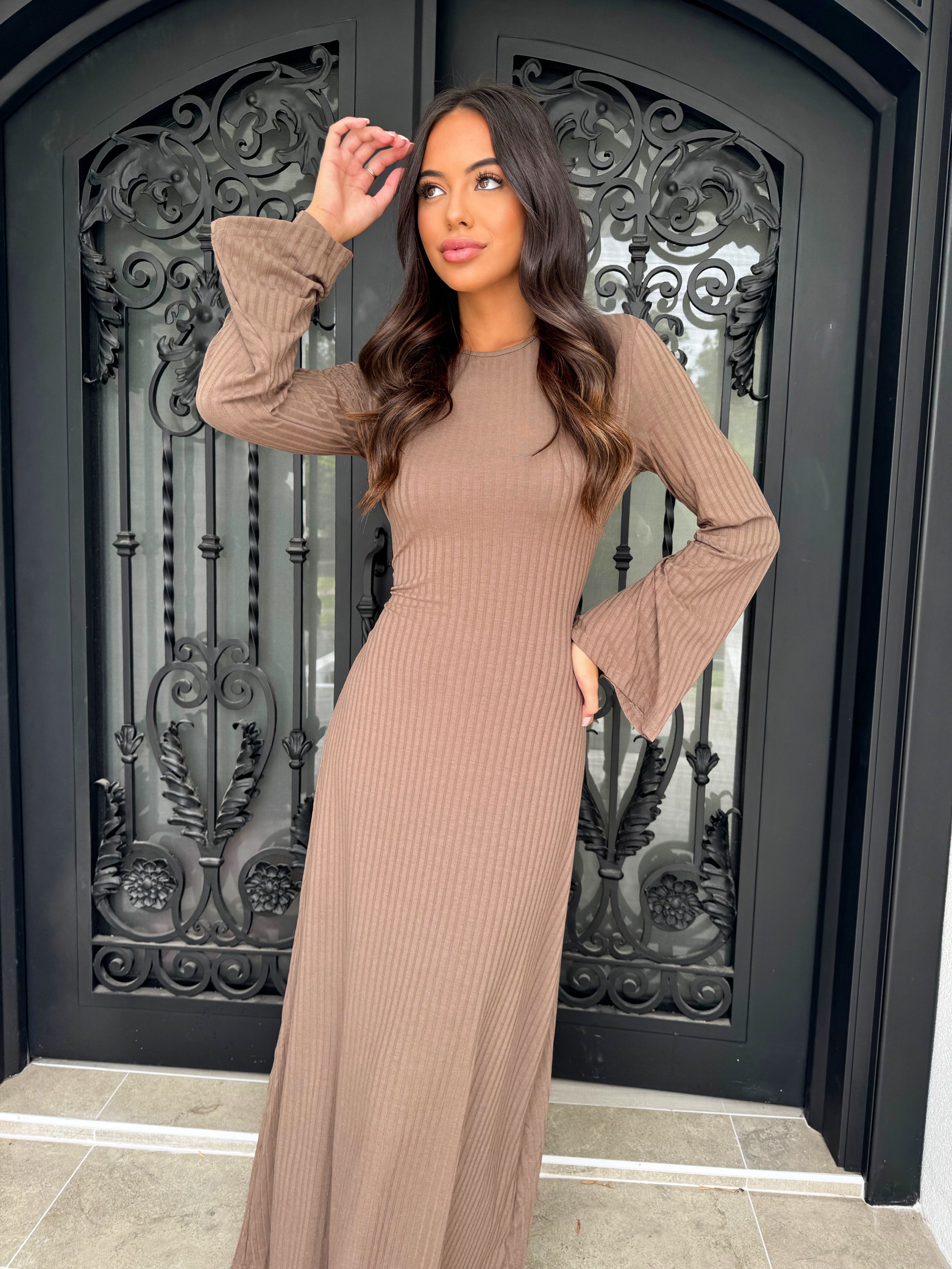 Ribbed tie dress