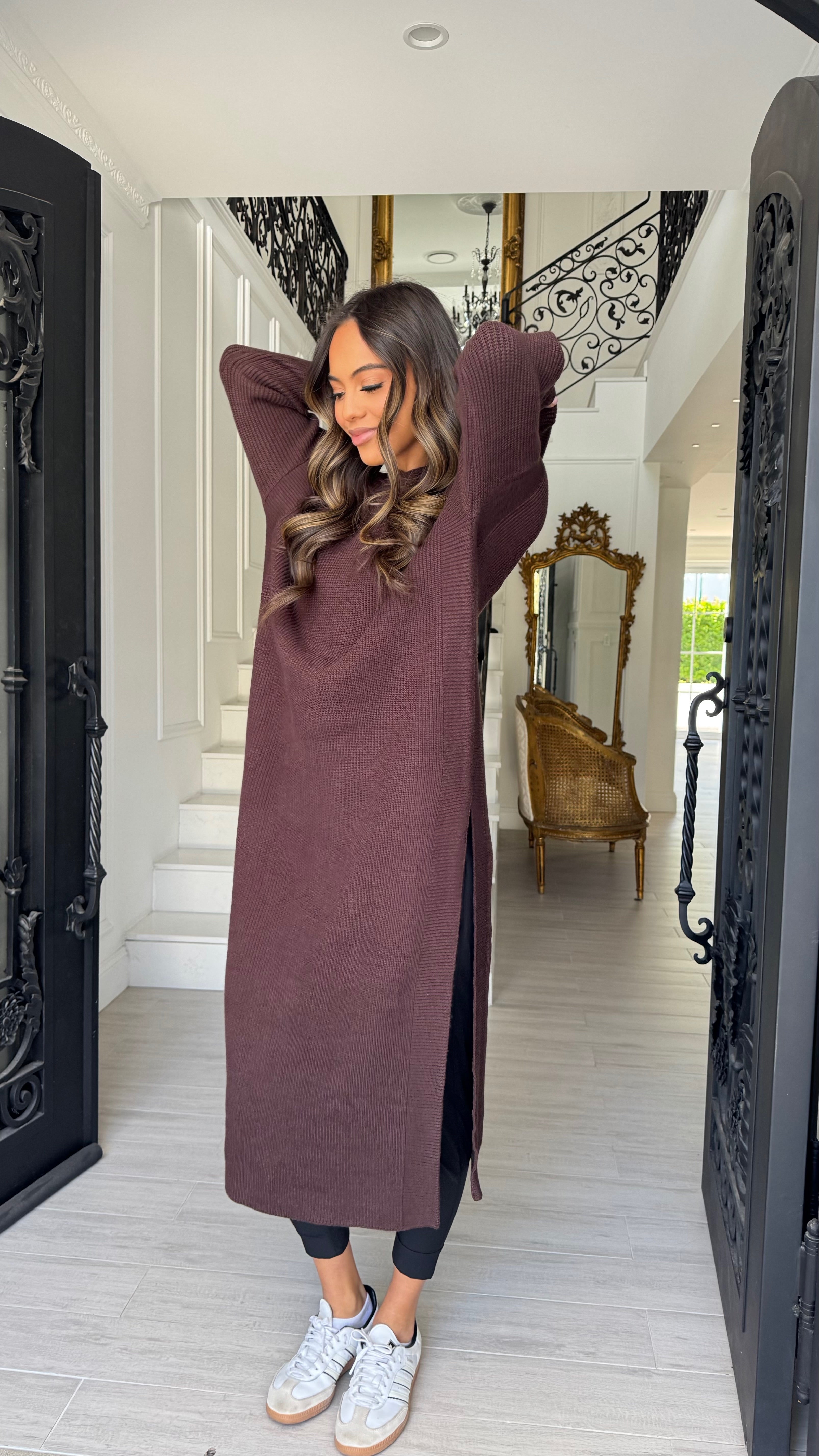 Knit split tunic
