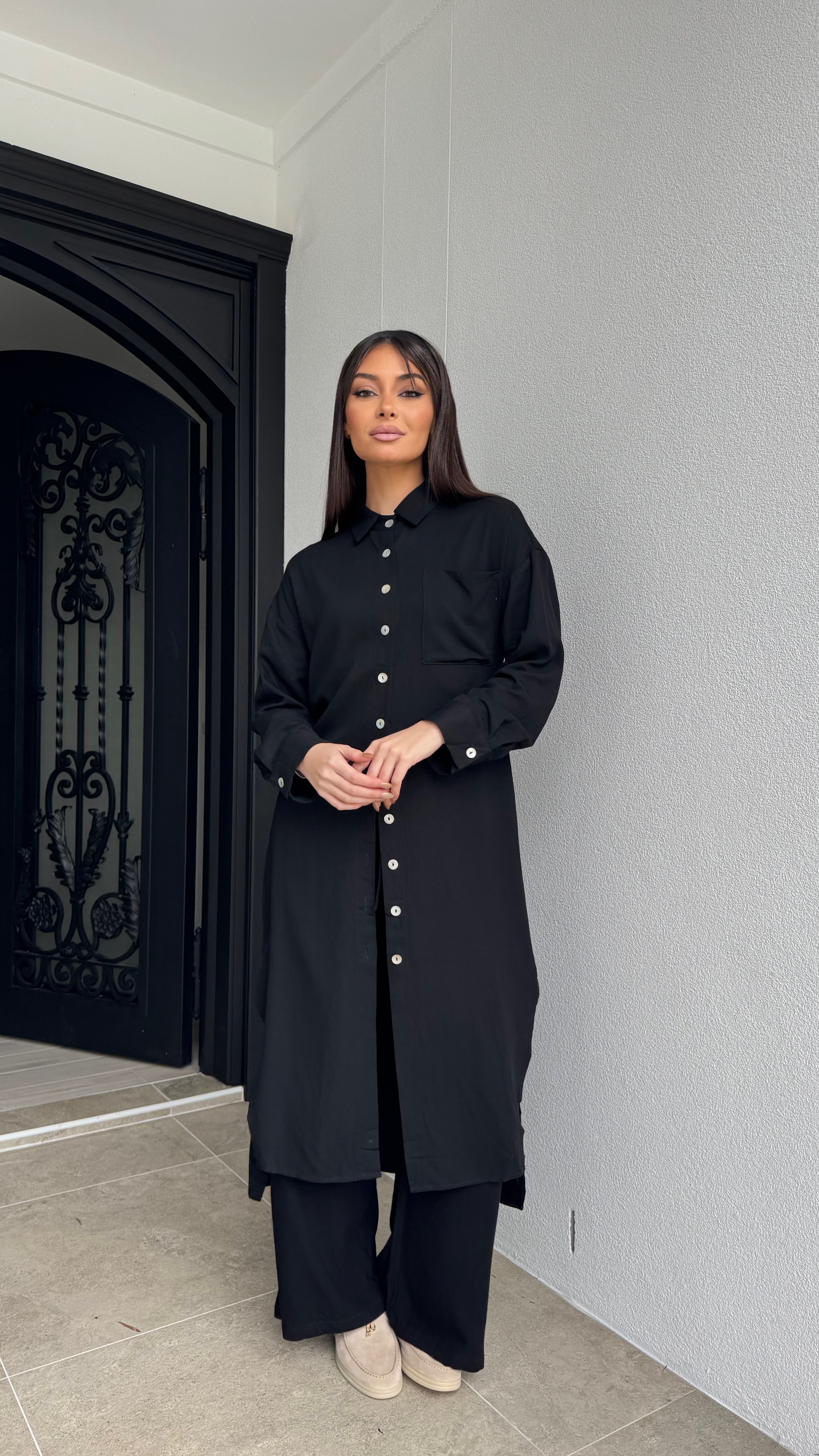 Linen midi Shirt