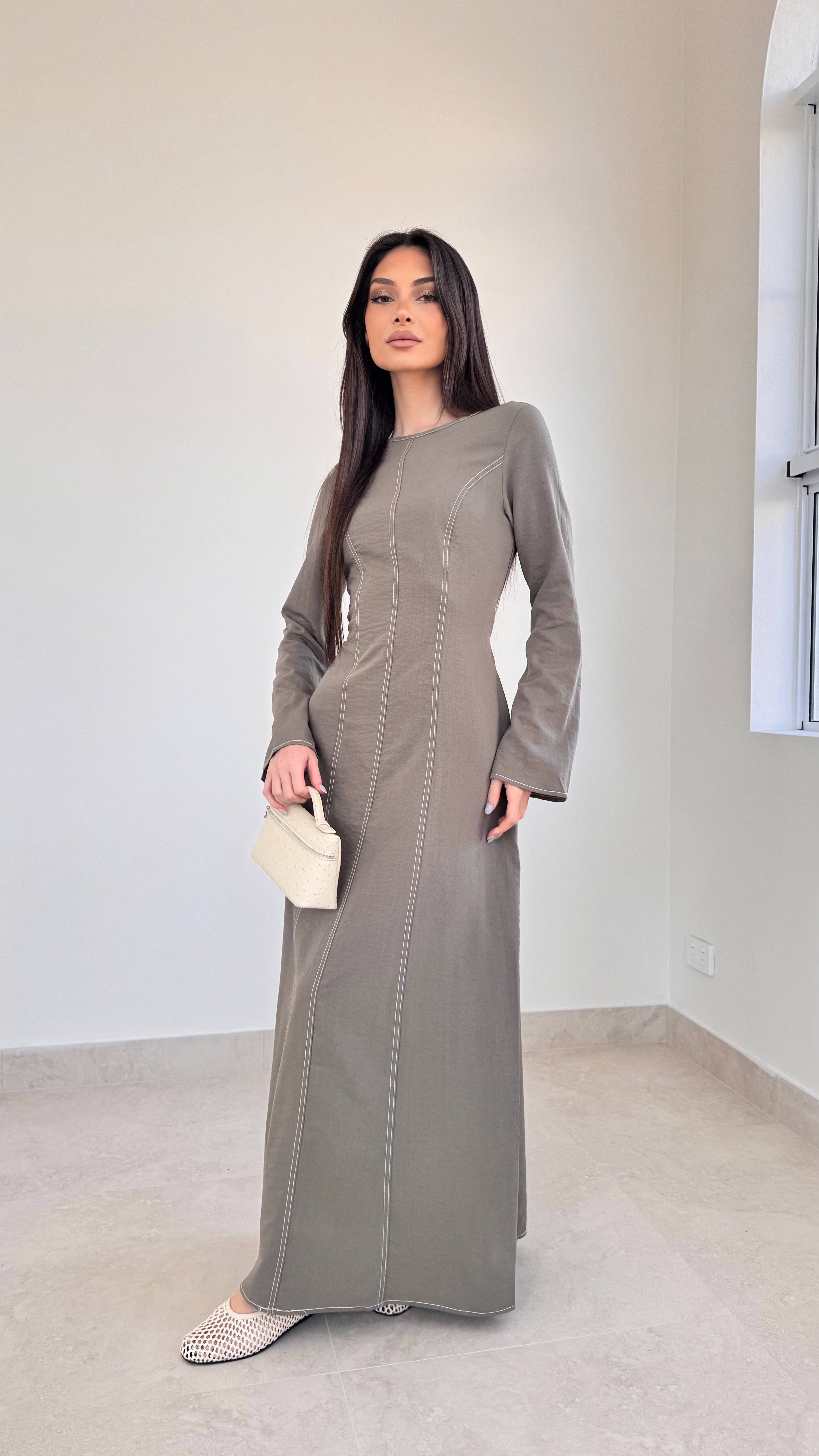 Contrast stitch maxi