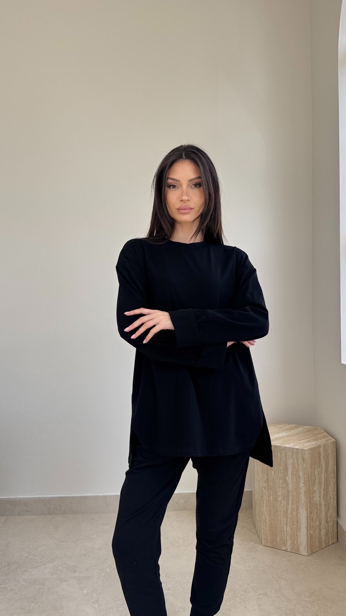 Fold over cotton top