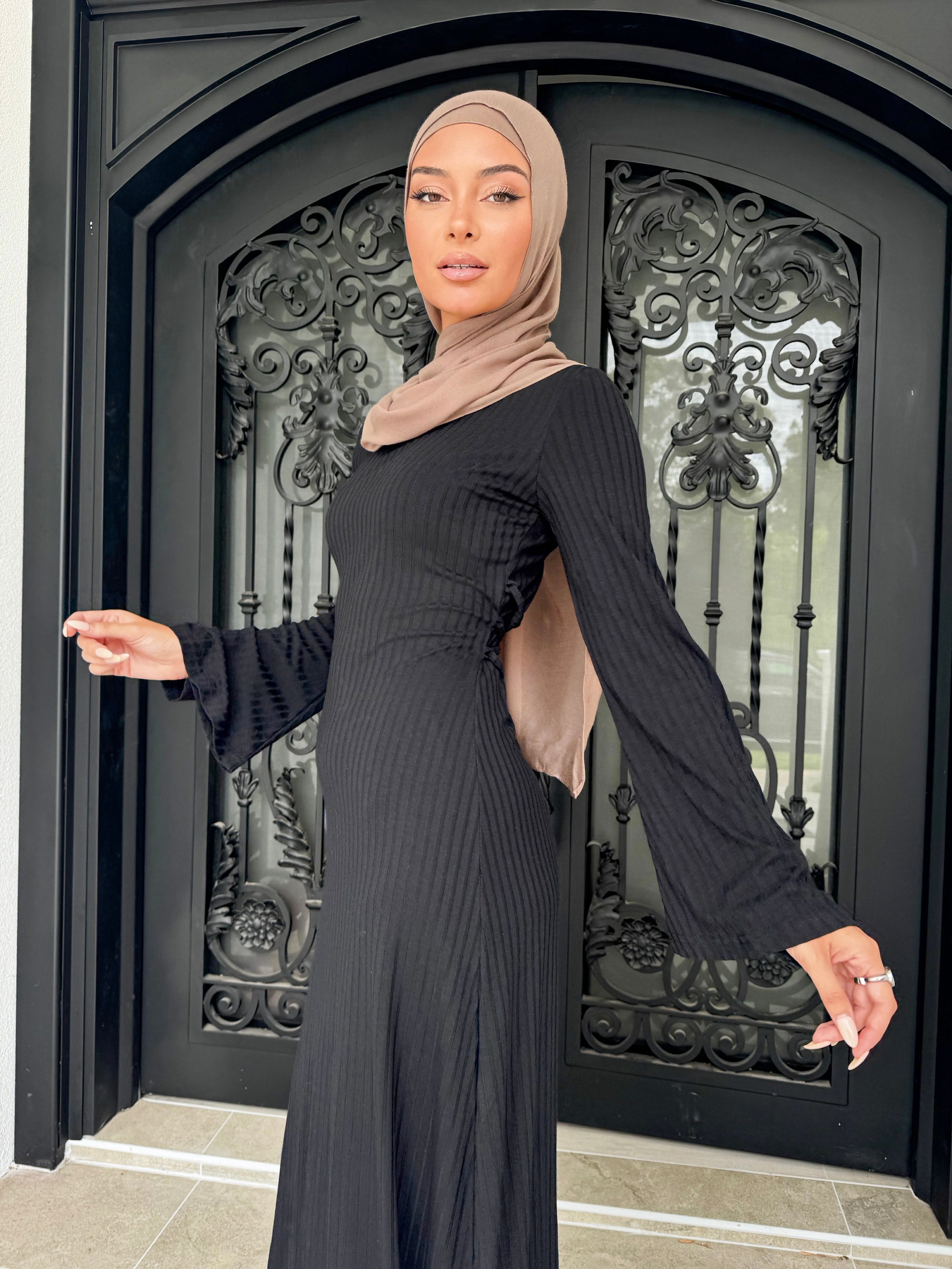 Ribbed tie dress