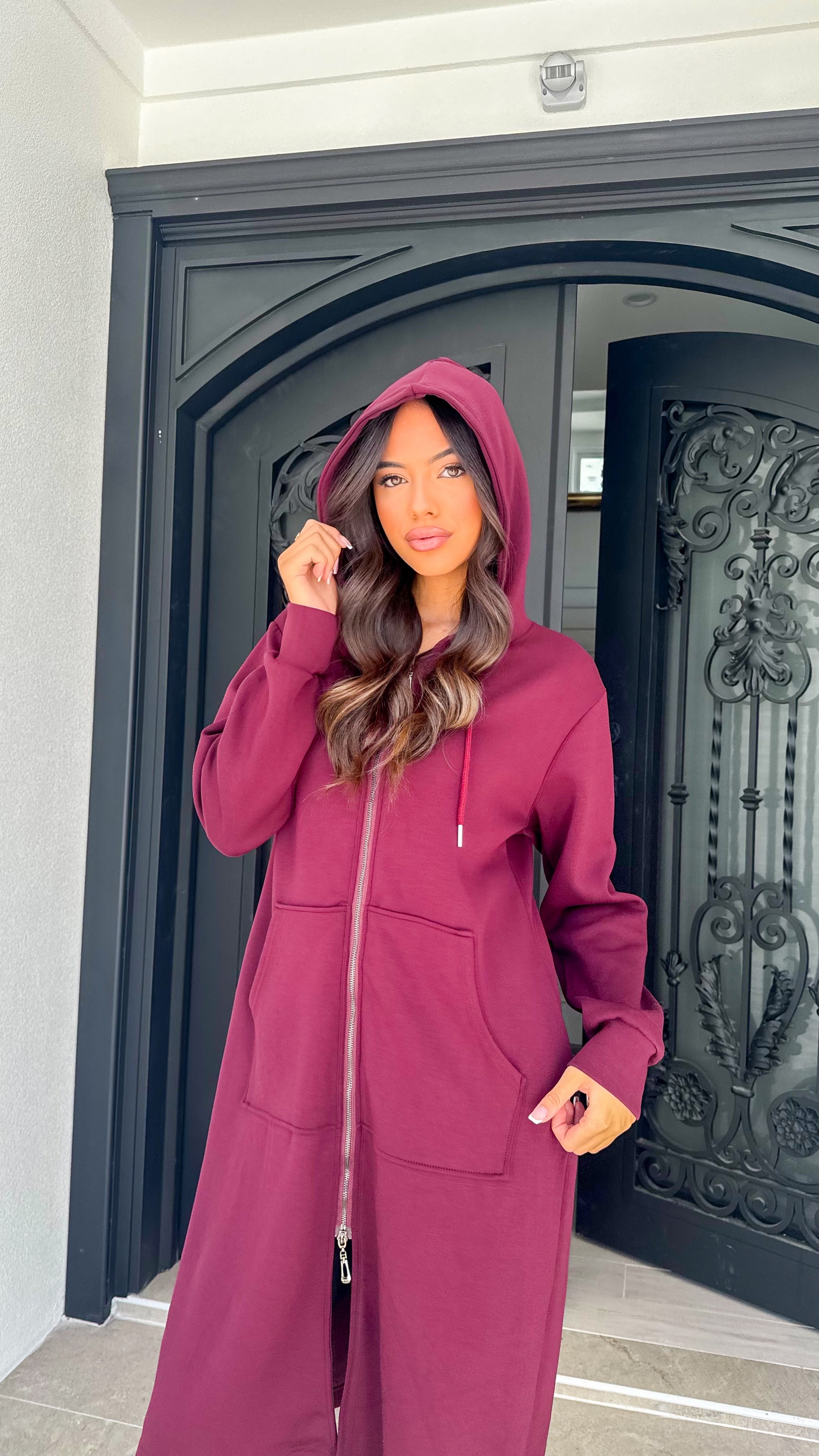 Zip longline hoody