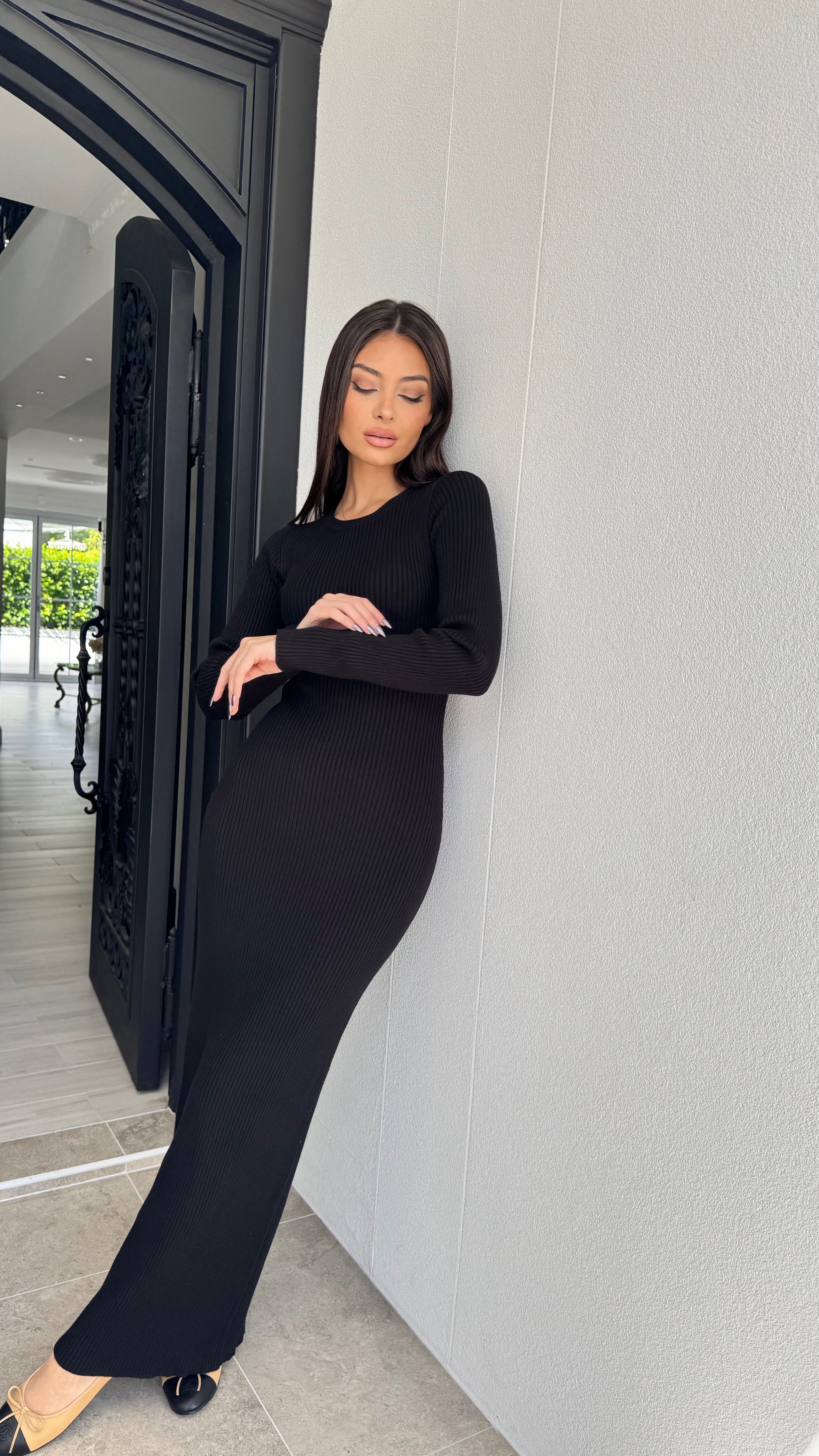 Ribbed maxi dress
