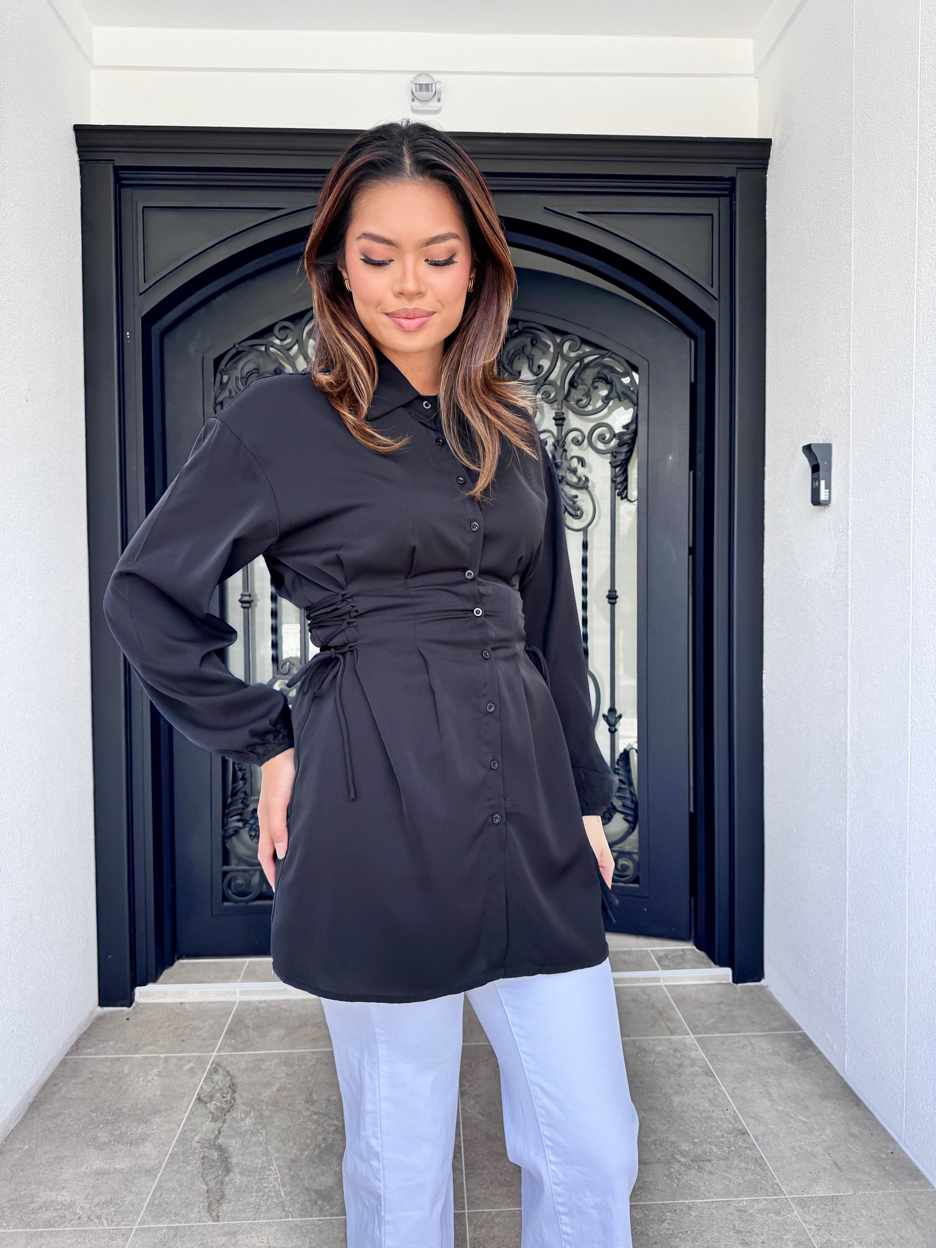 Side drawstring tunic