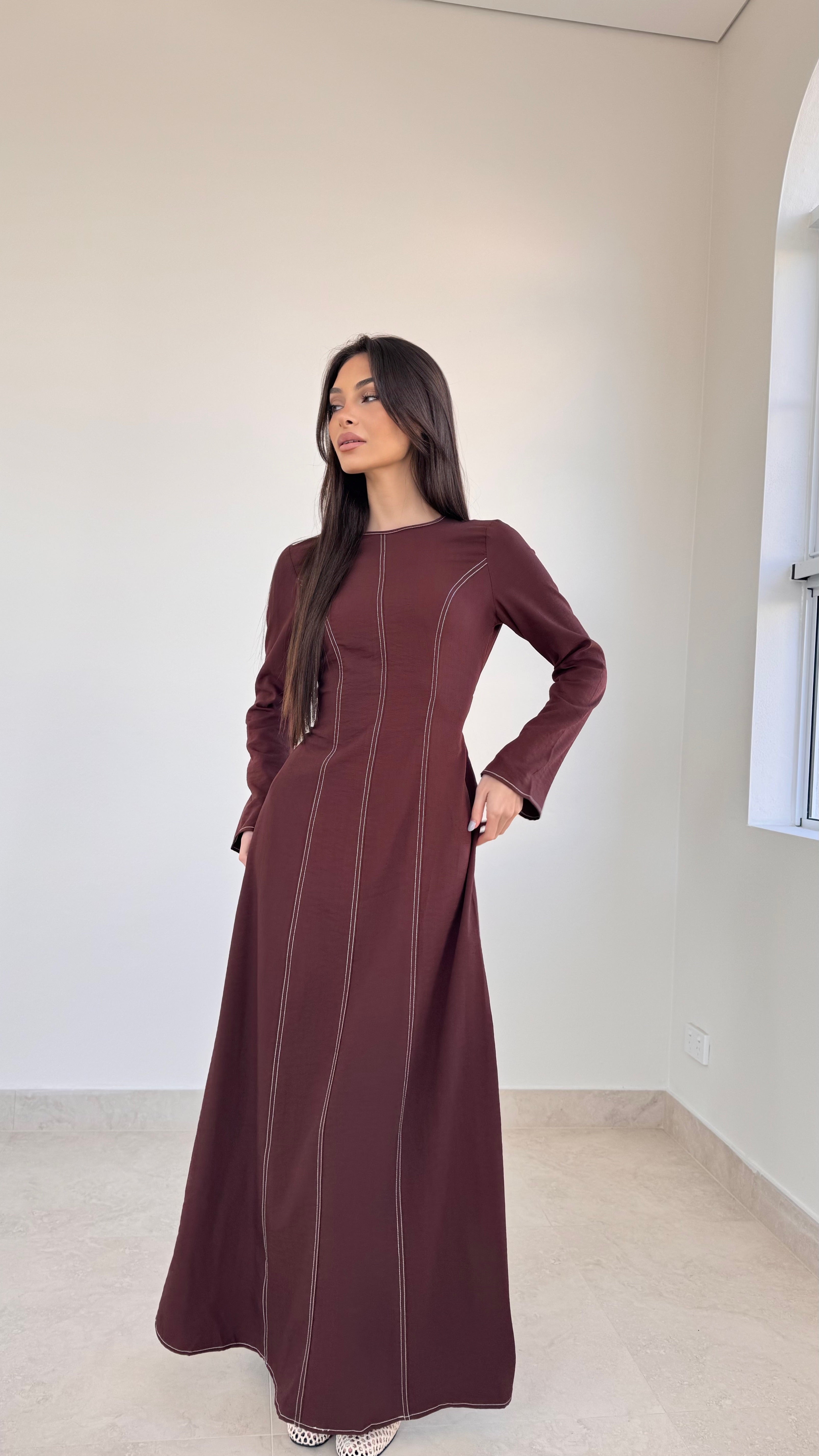 Contrast stitch maxi