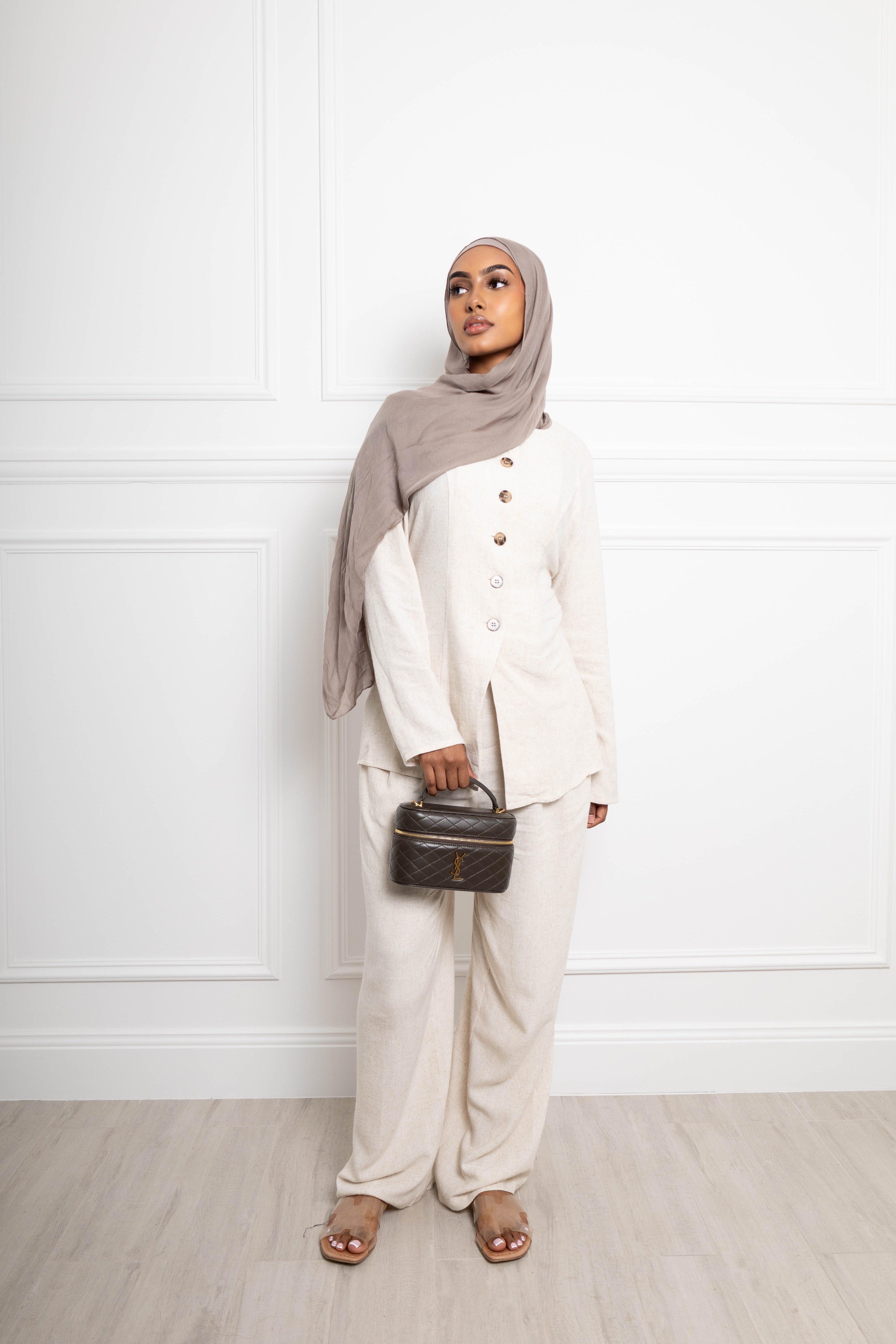 Linen Casual button set