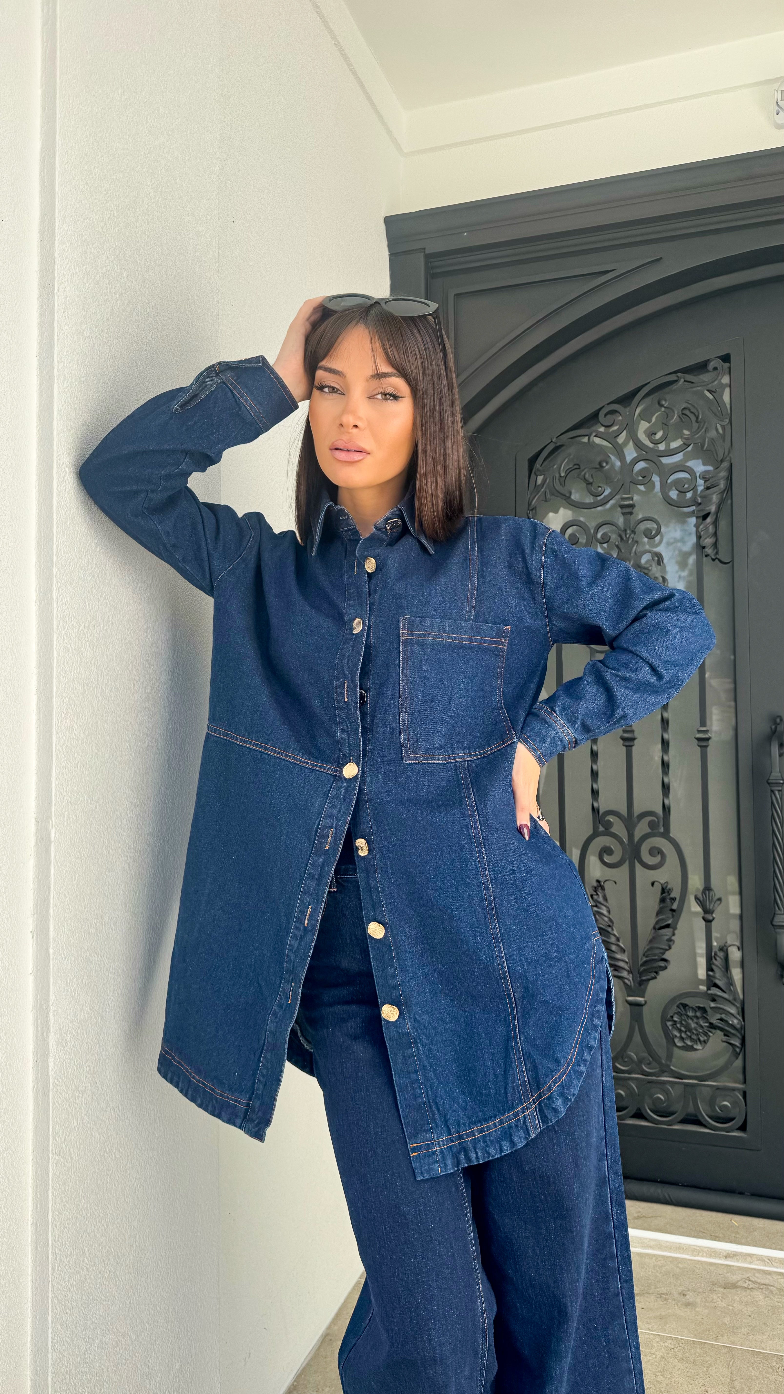 Denim shacket