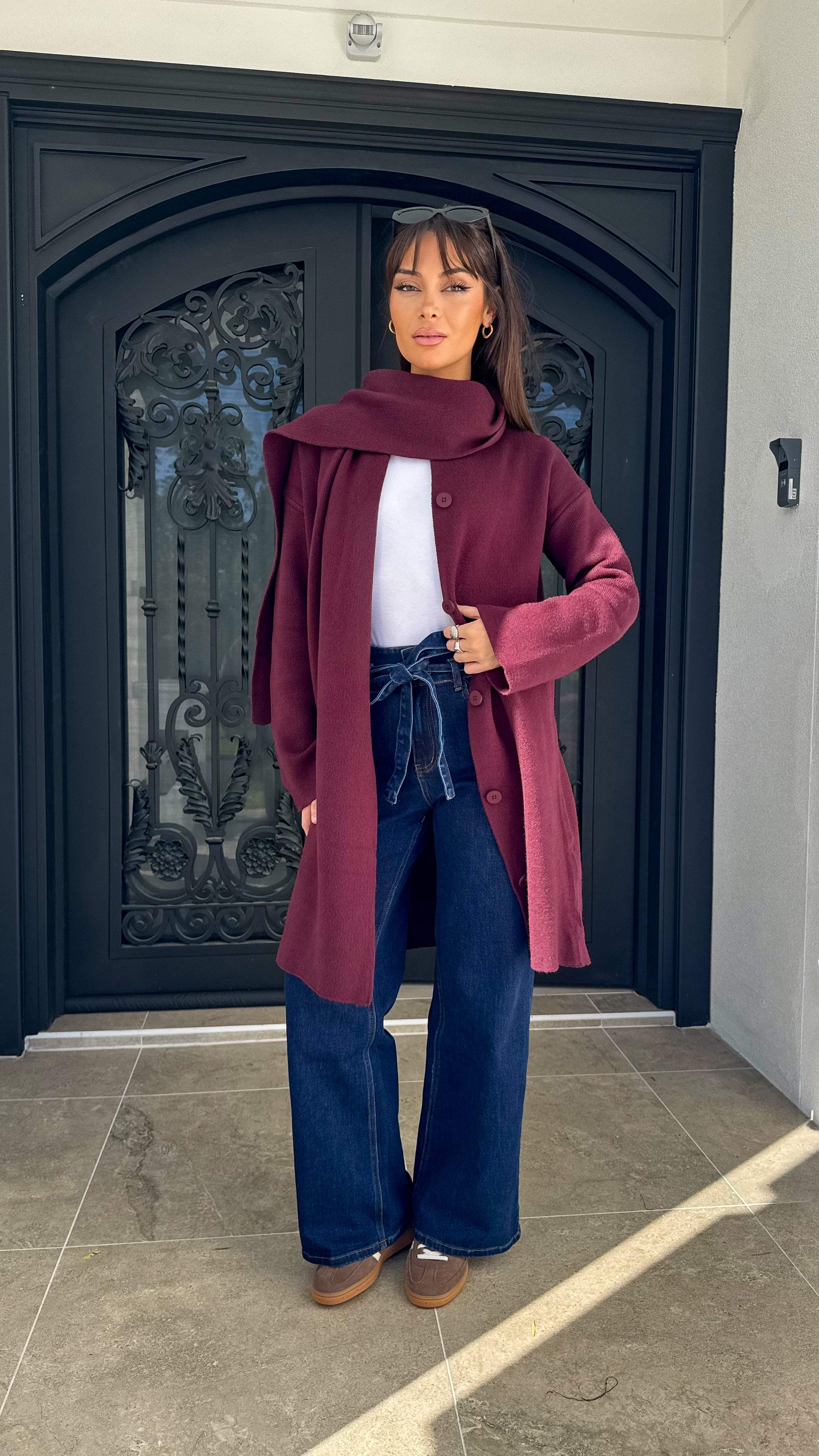 Sara Scarf Knit Cardigan