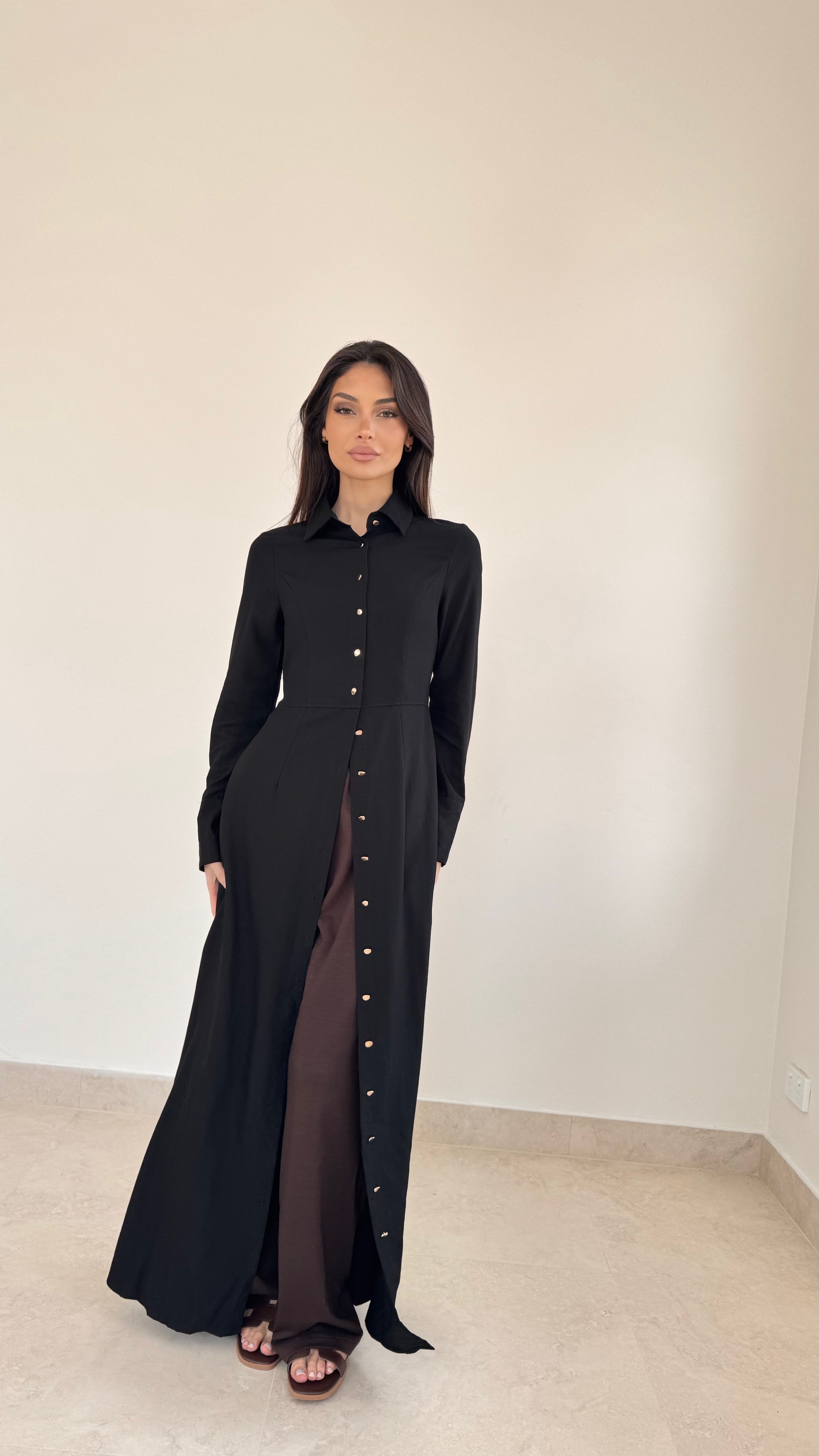 Gold button maxi