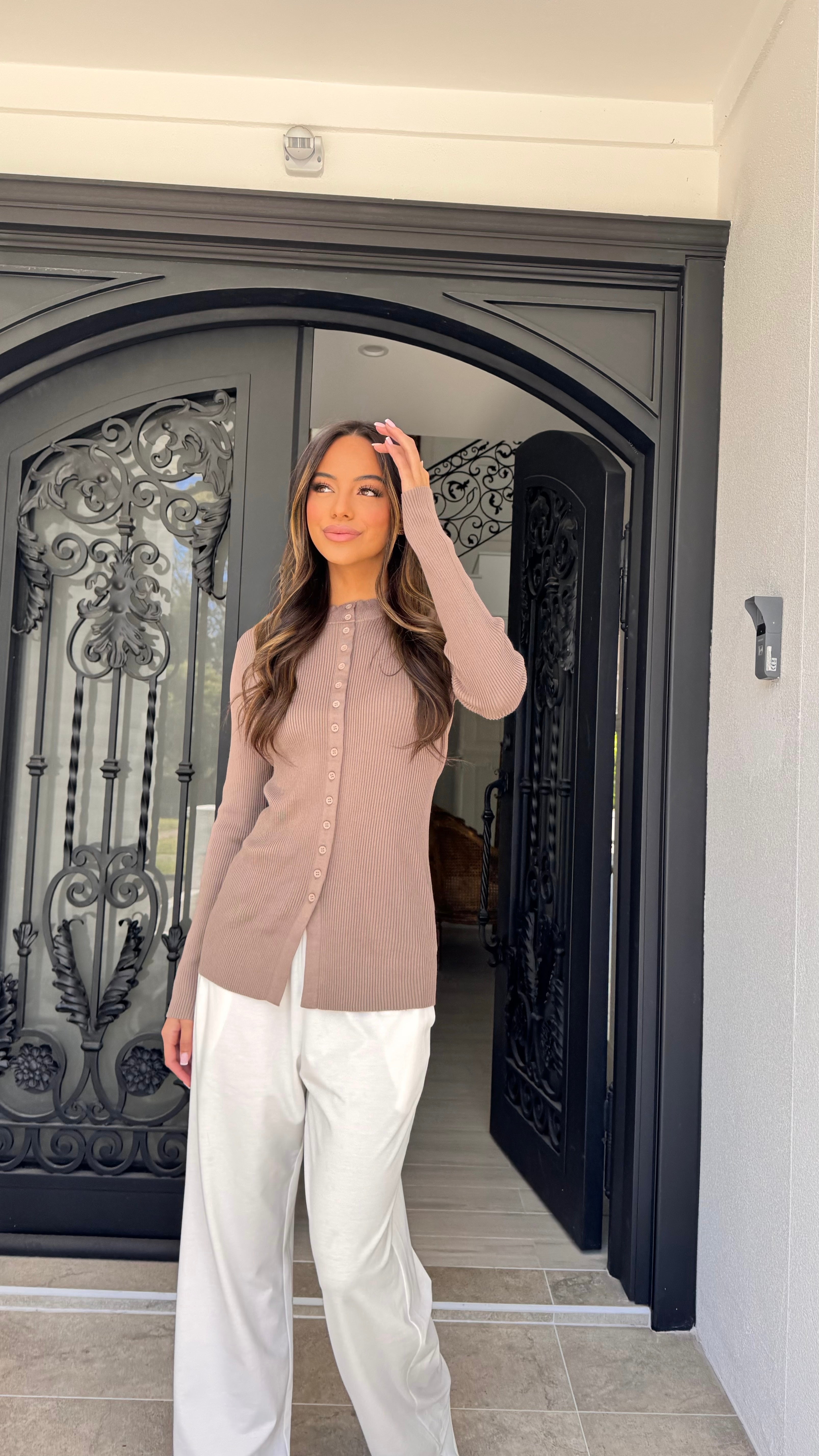 Knit button top