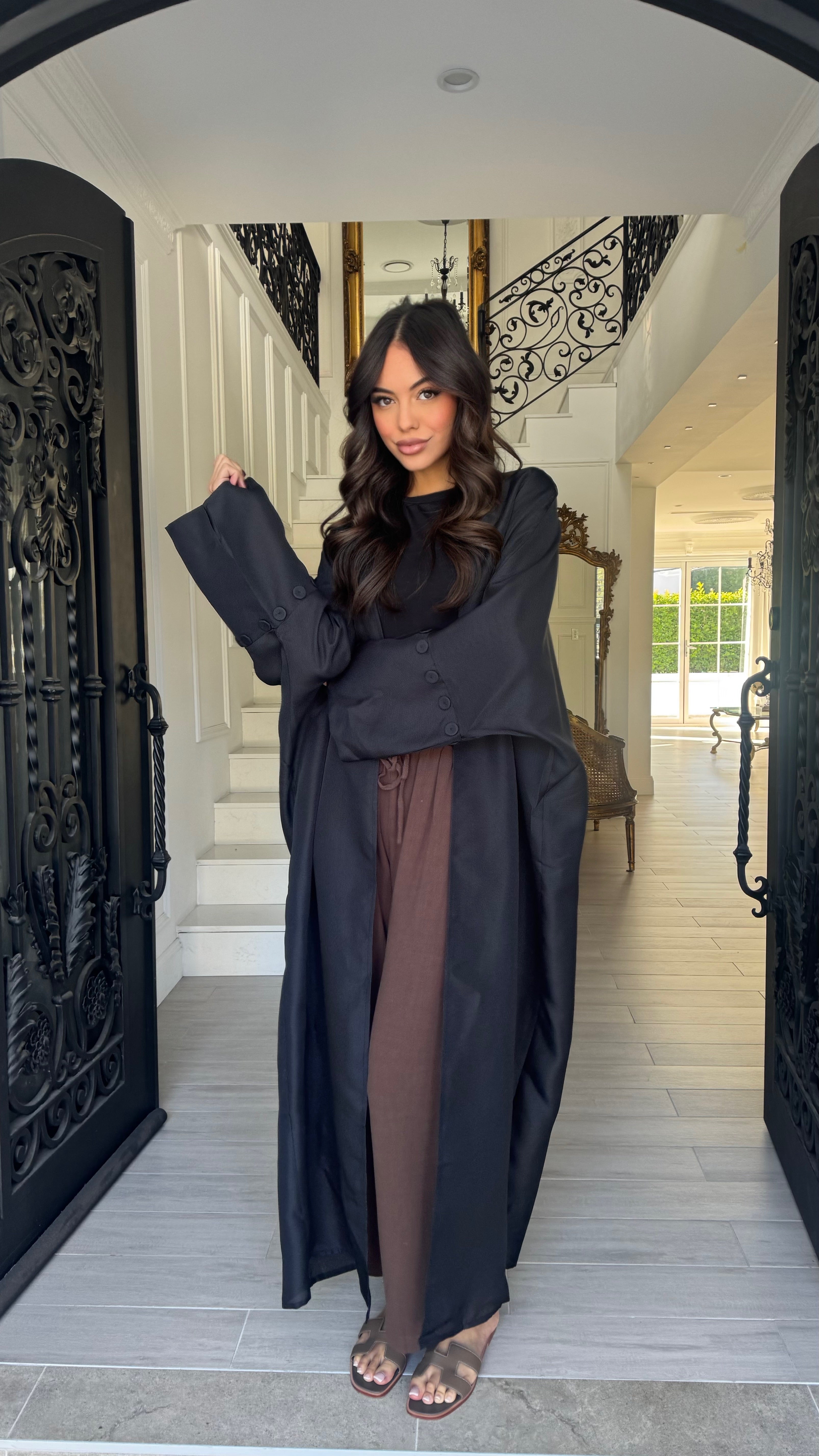 Button cuff kimono