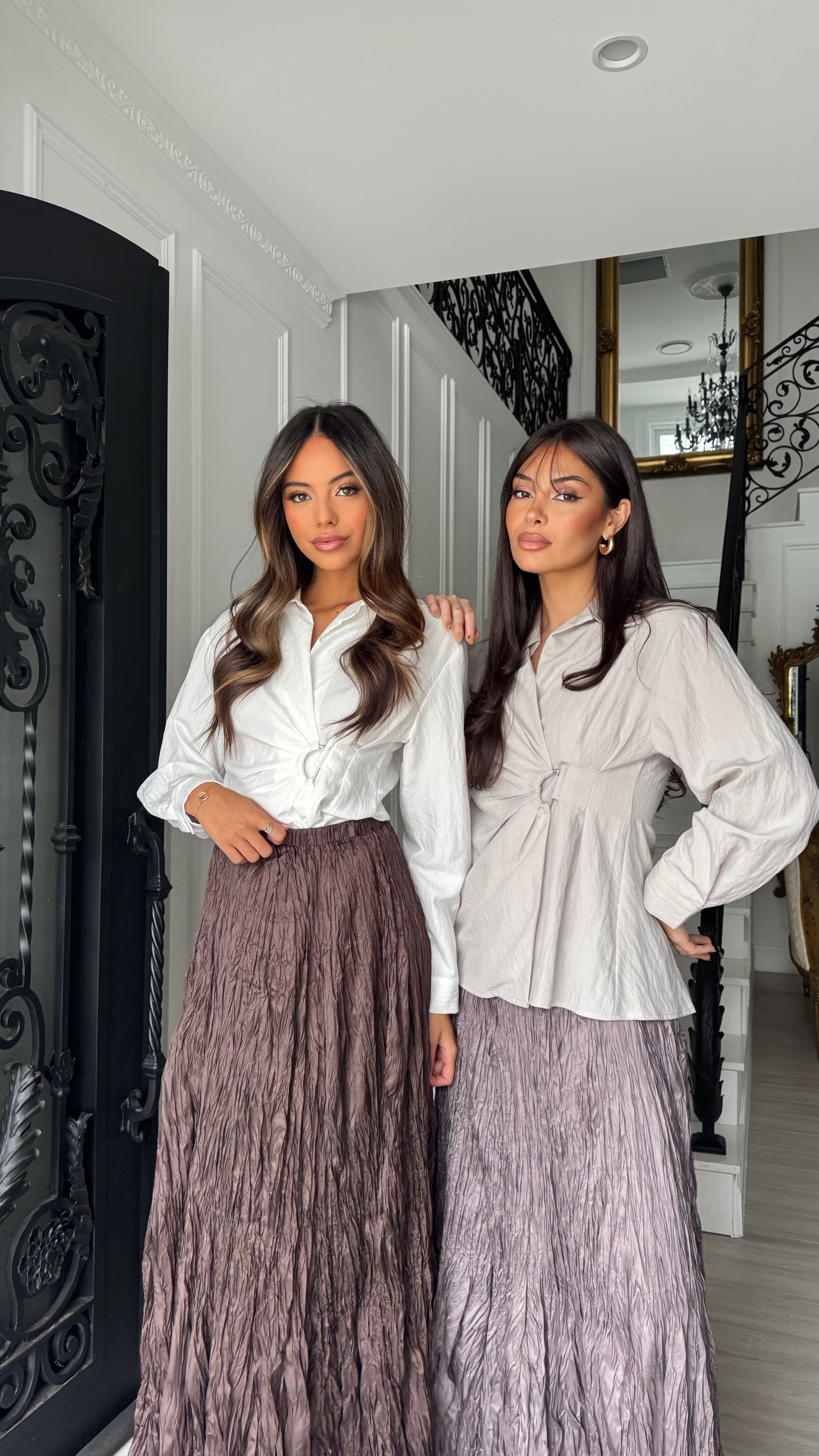 Alira Crinkle Satin Skirt