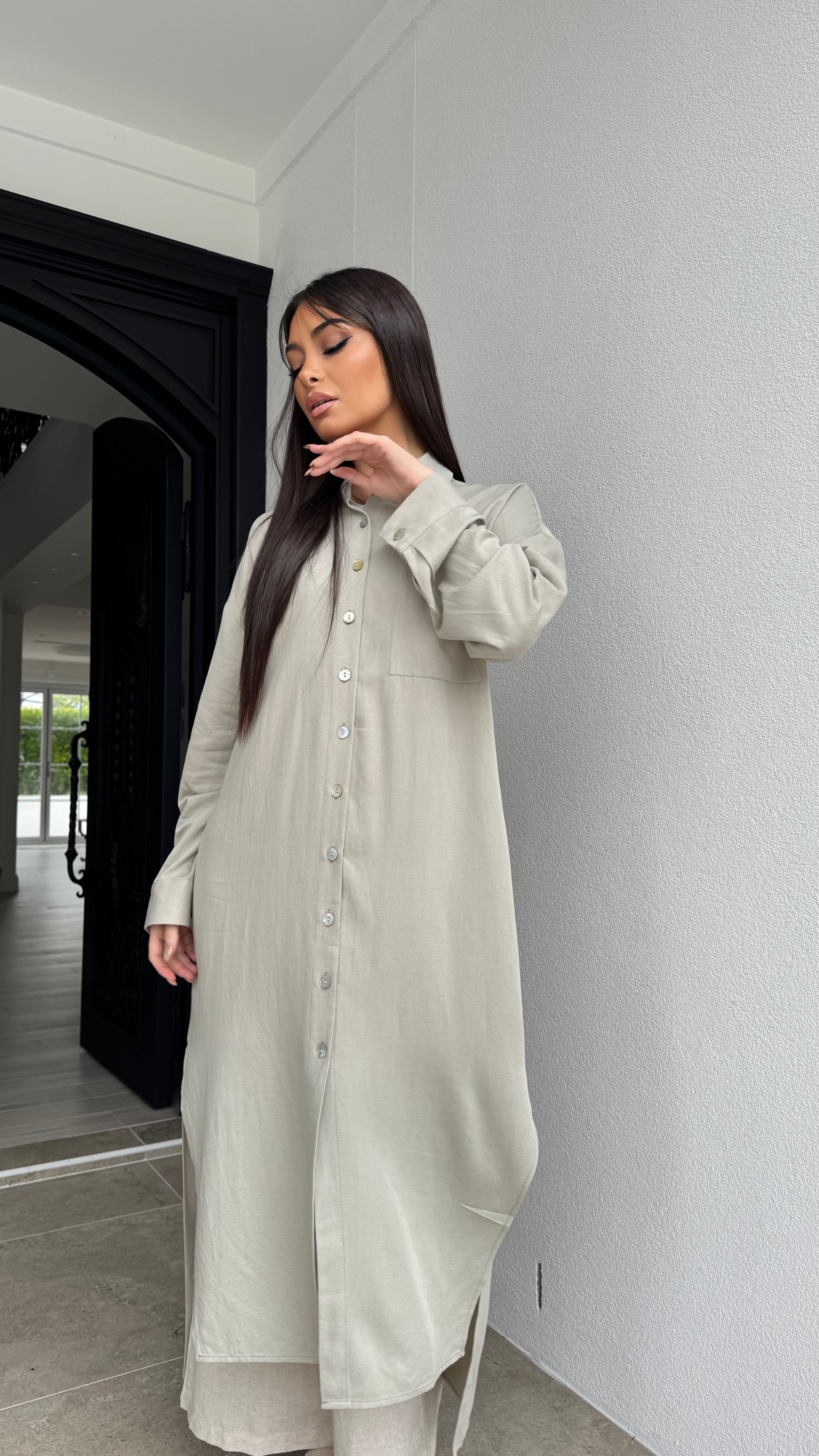 Linen midi Shirt