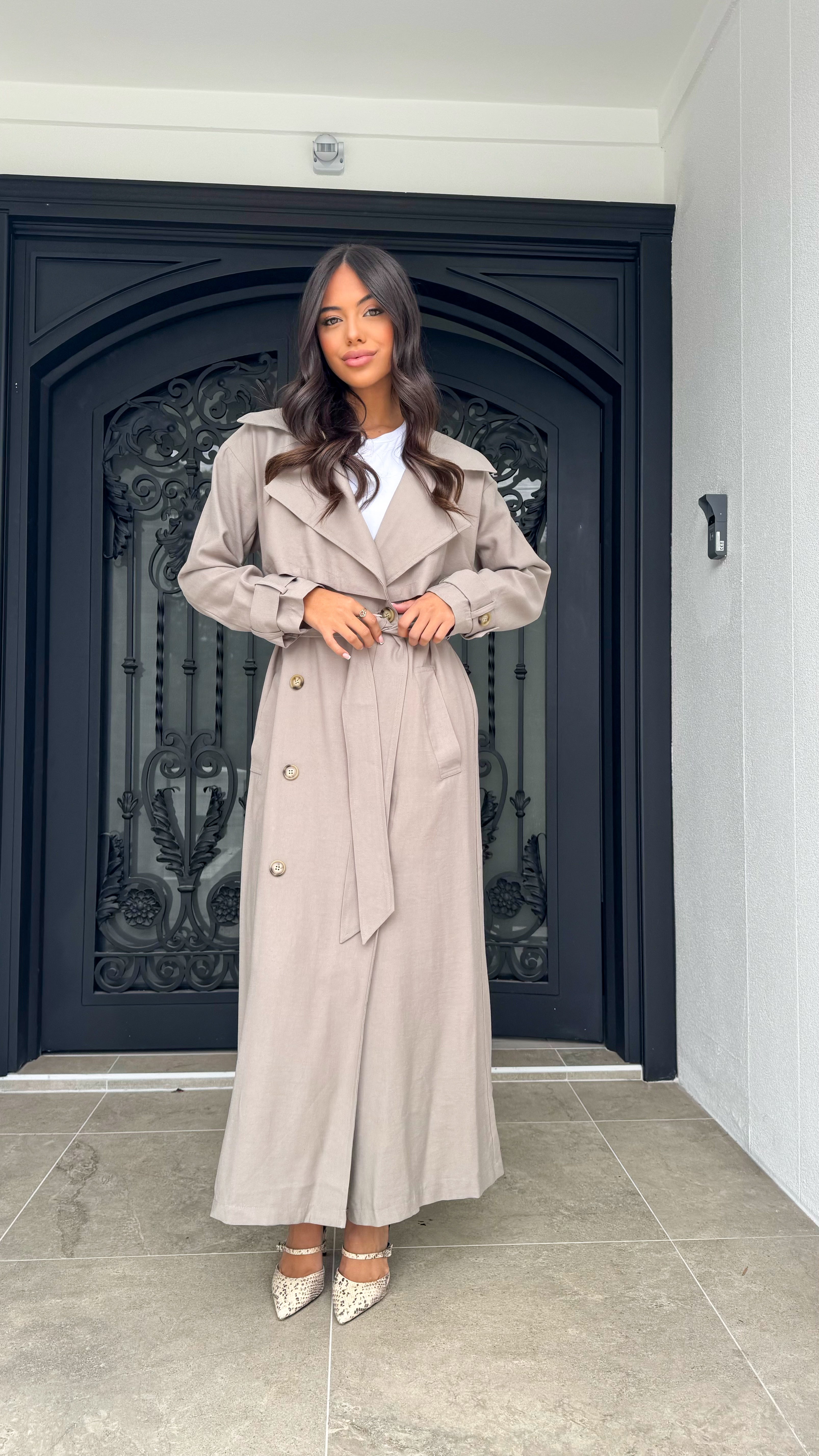 Linen Blend Trench