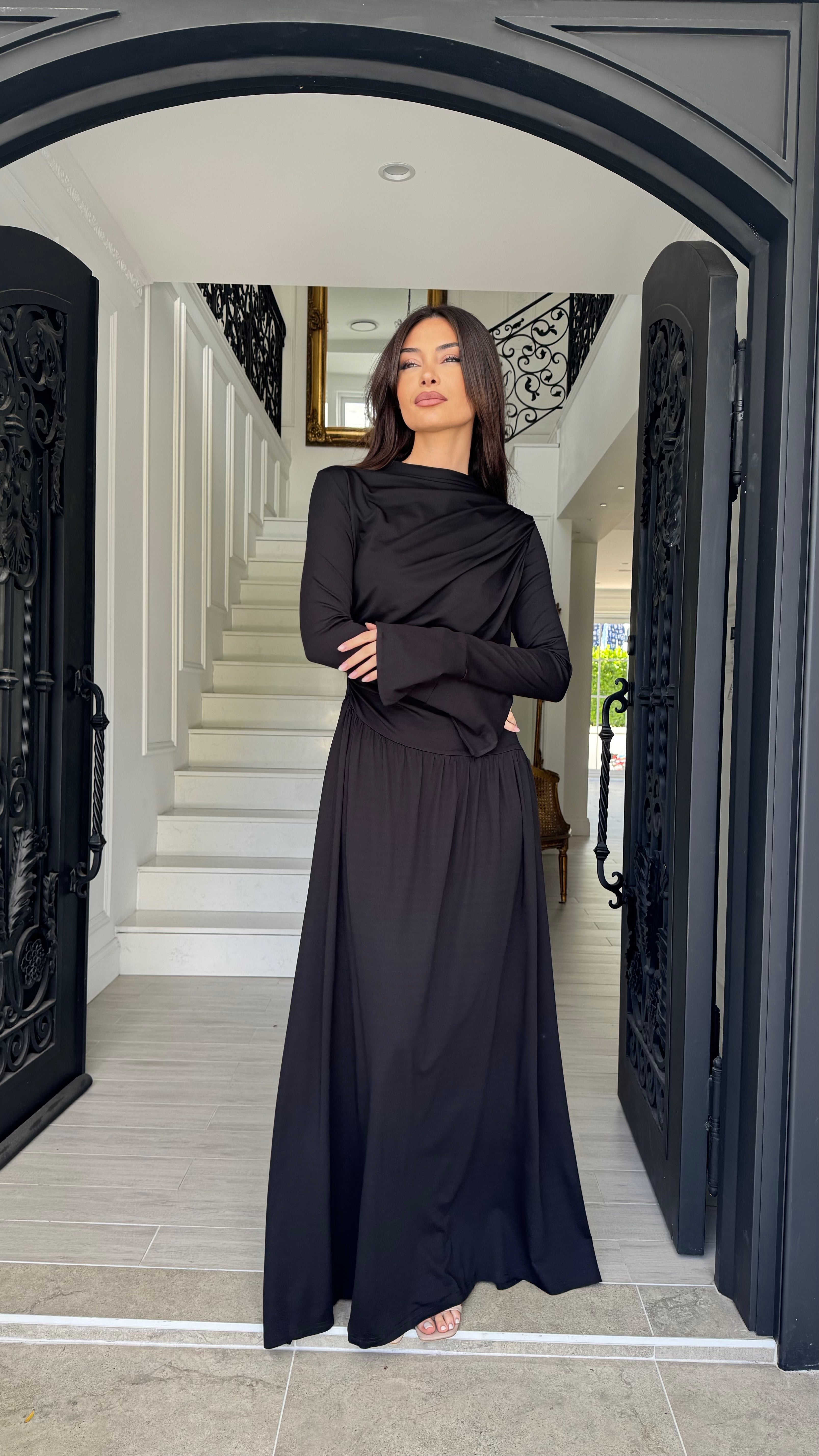 Drape flowy dress
