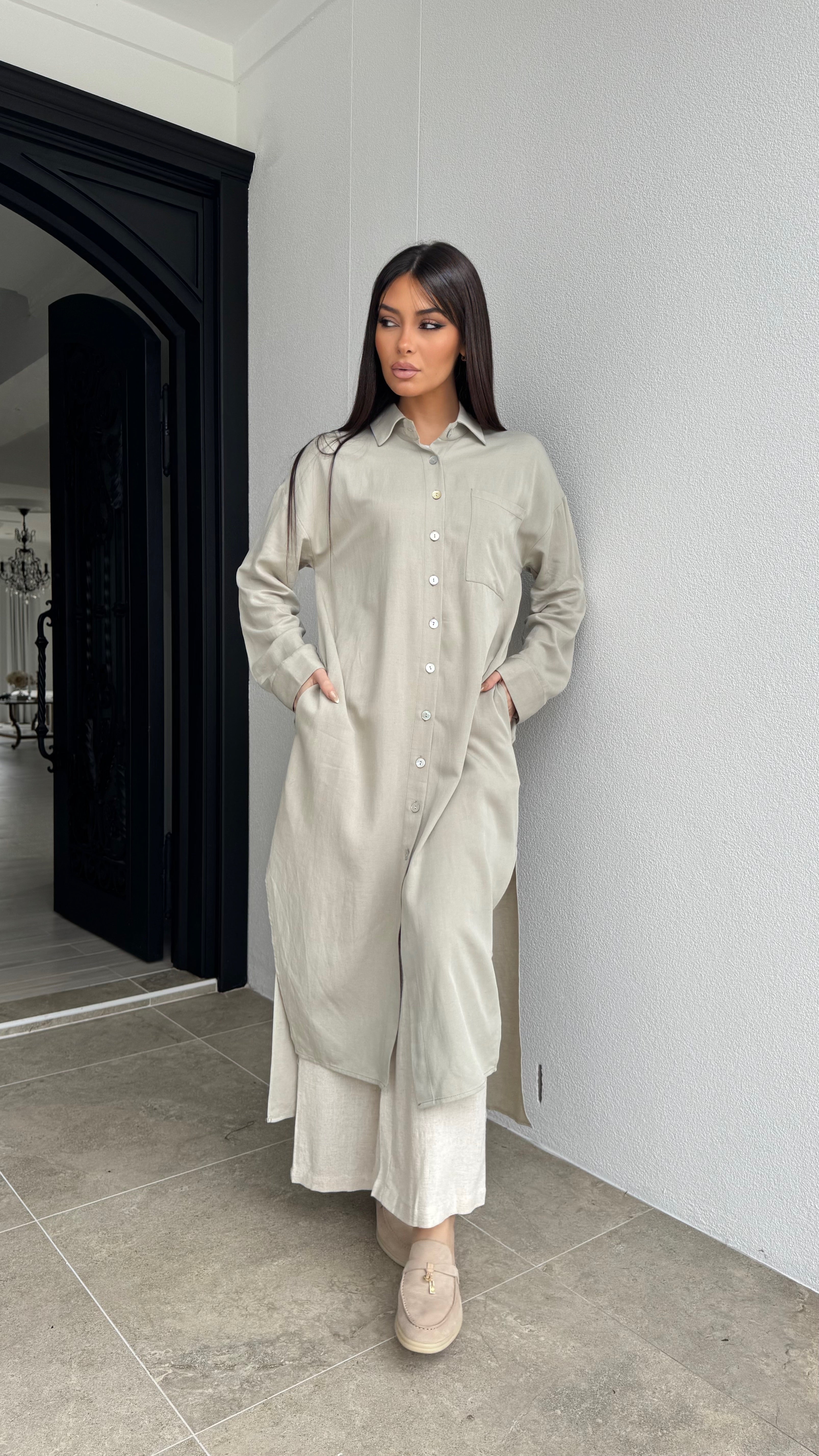 Linen midi Shirt