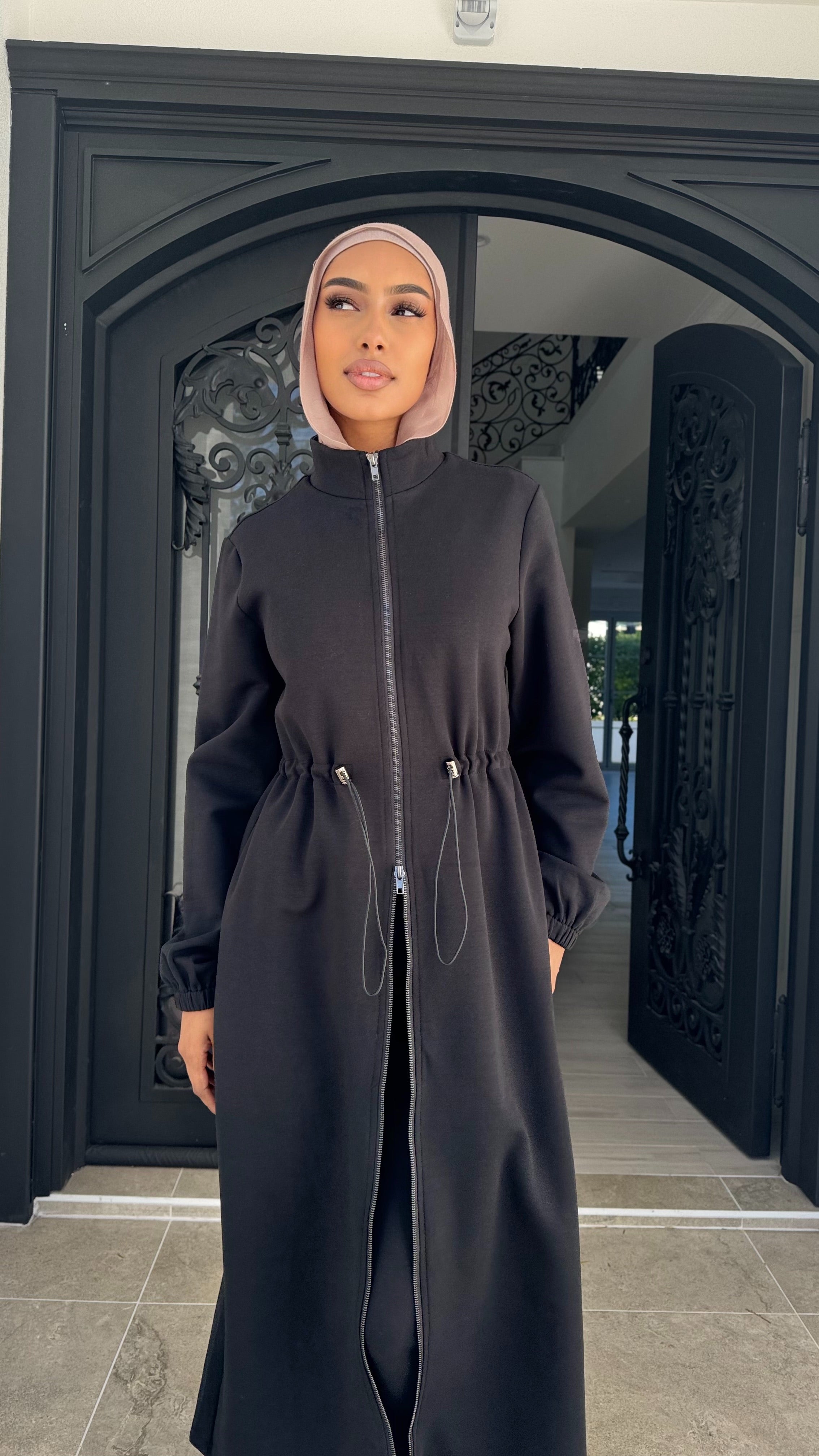 Ponte maxi zip jacket