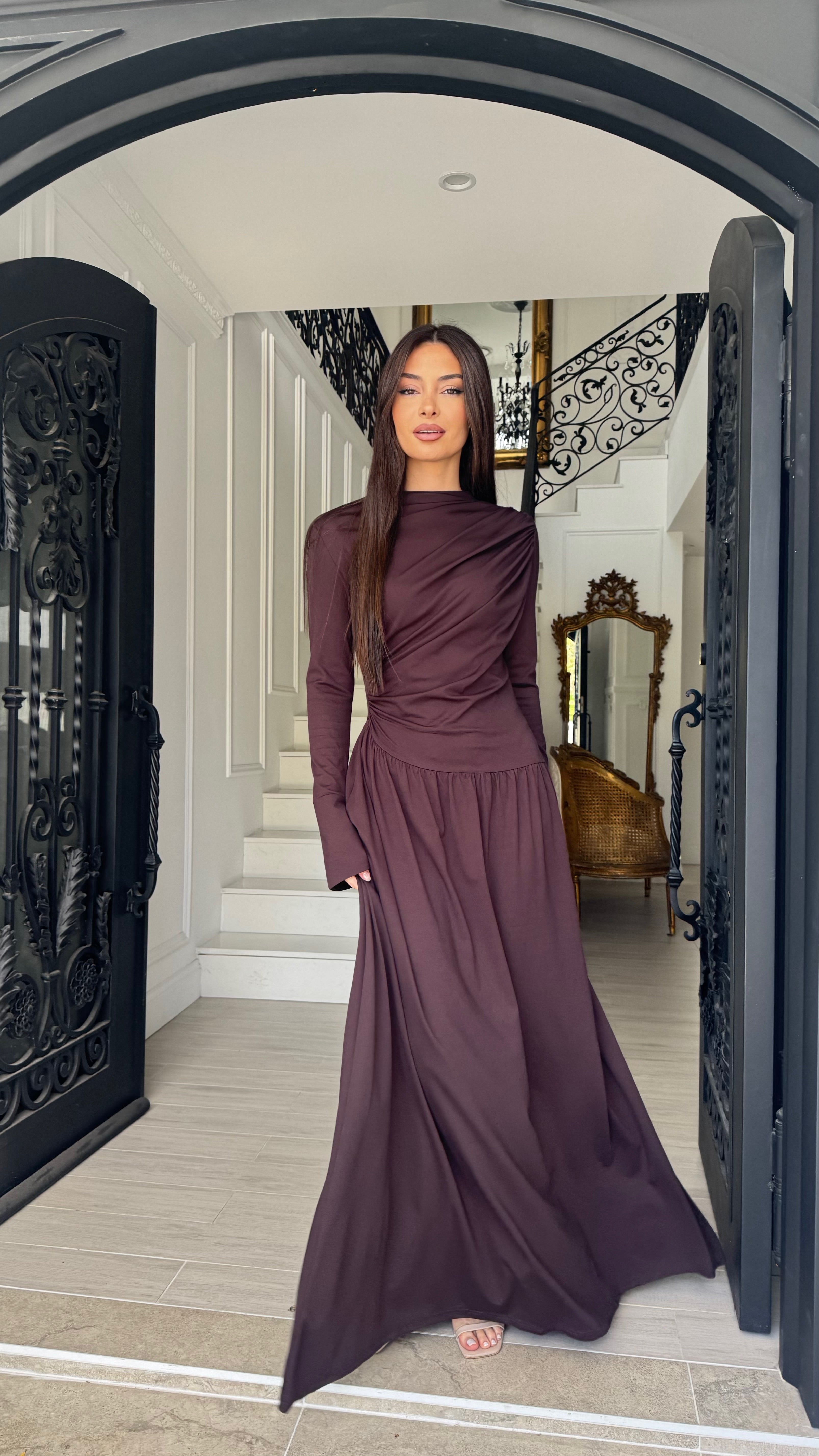 Drape flowy dress
