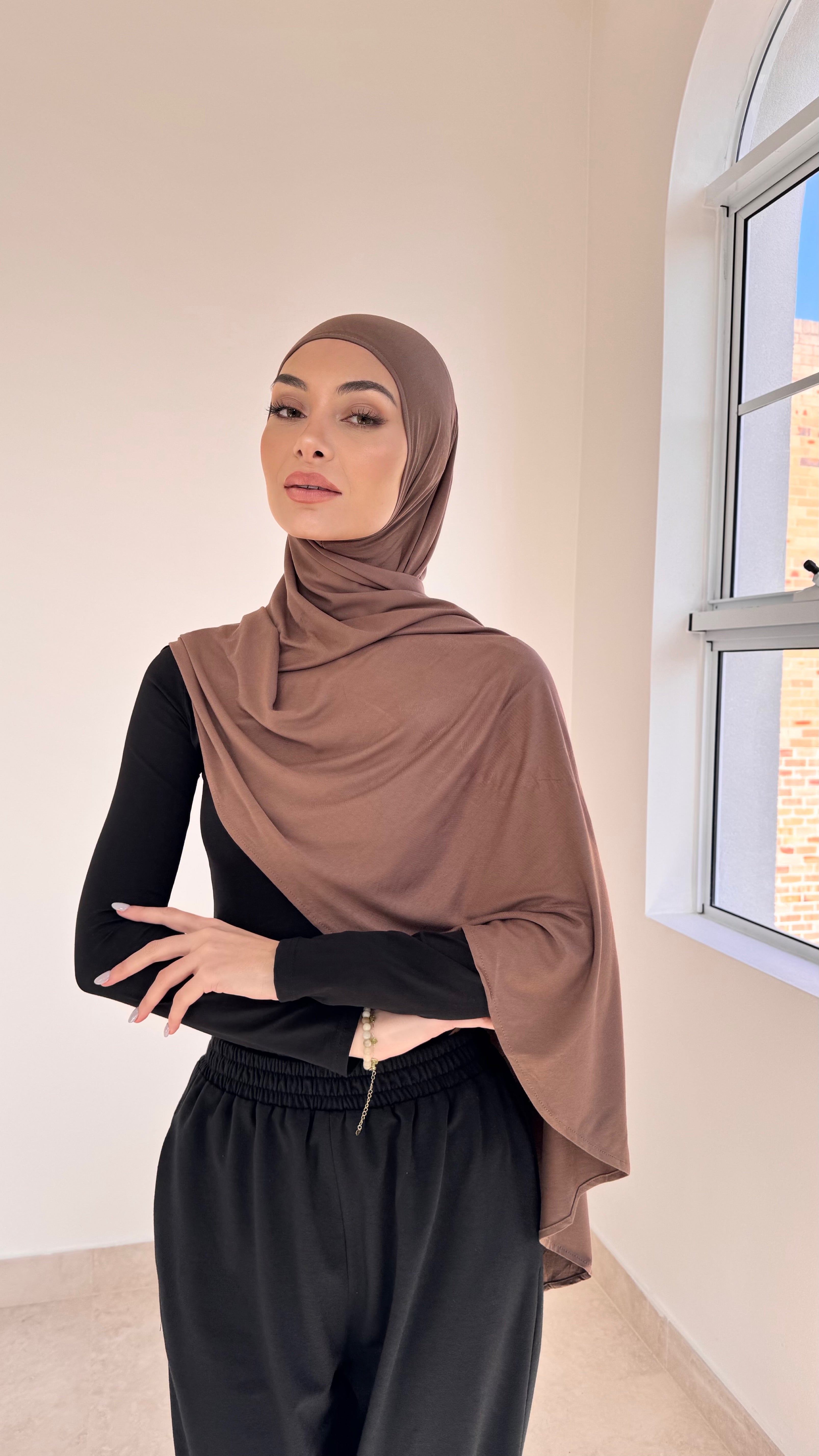 Mocha instant hijab