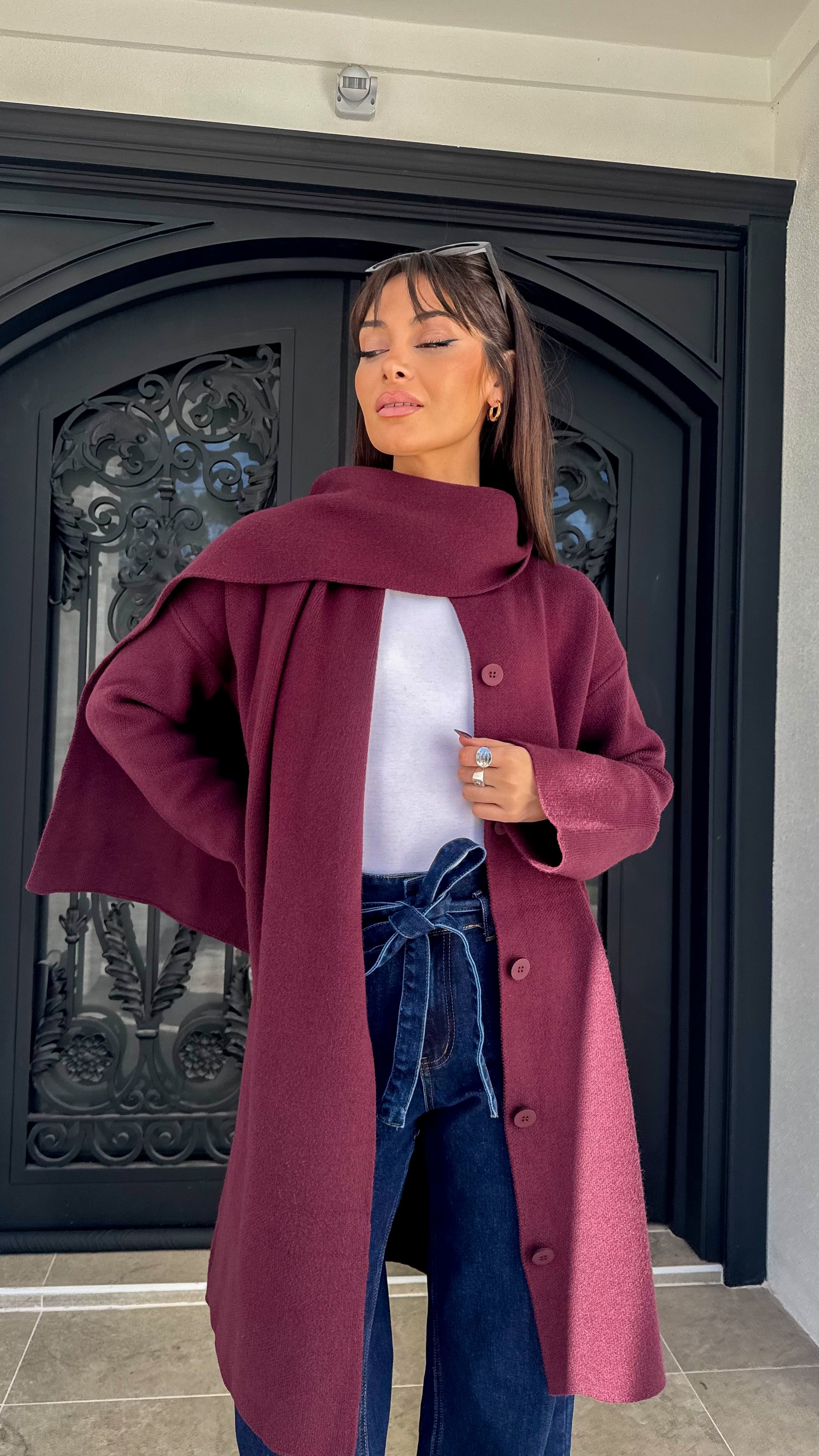 Sara Scarf Knit Cardigan