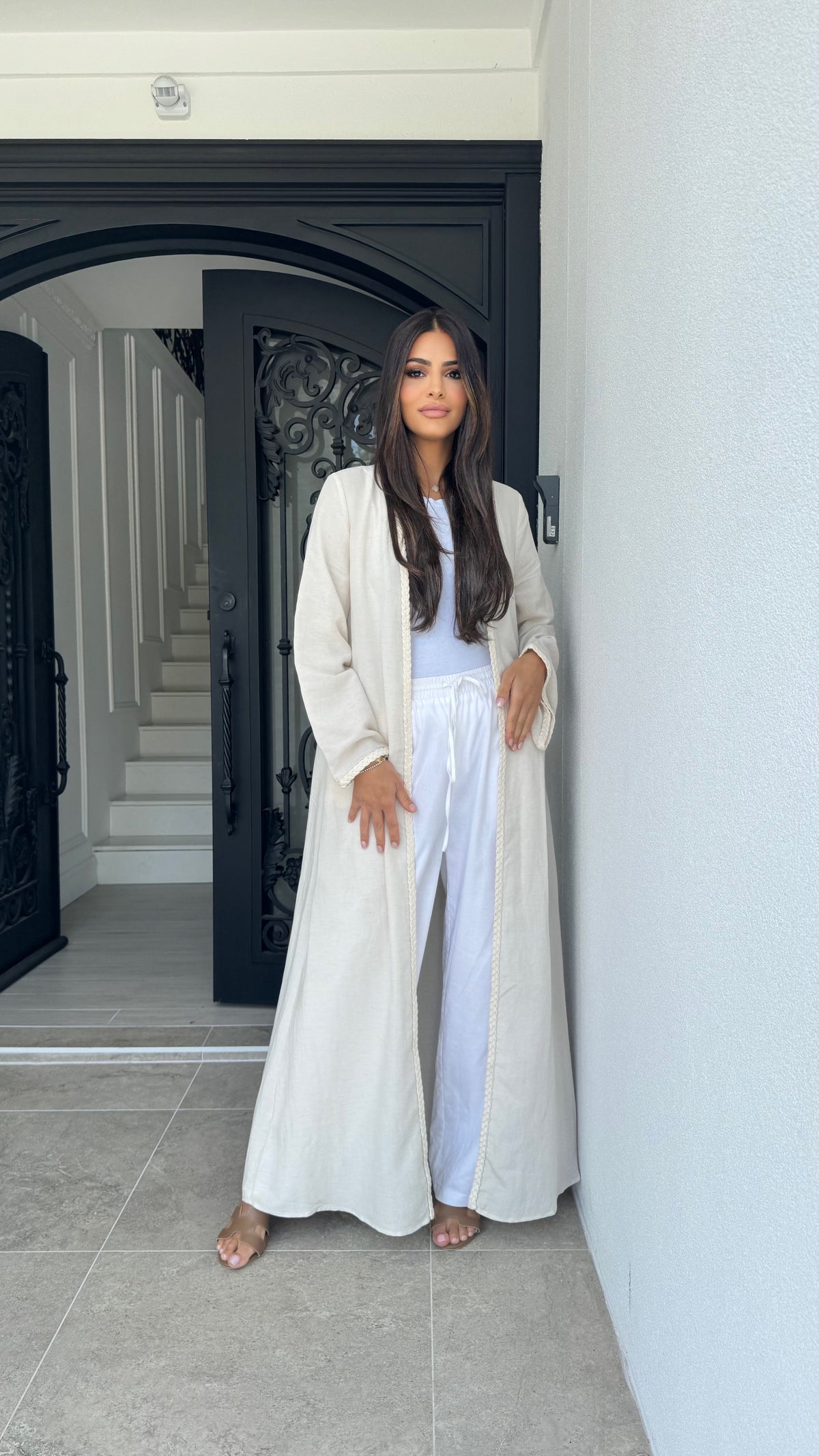 Braided trim kimono