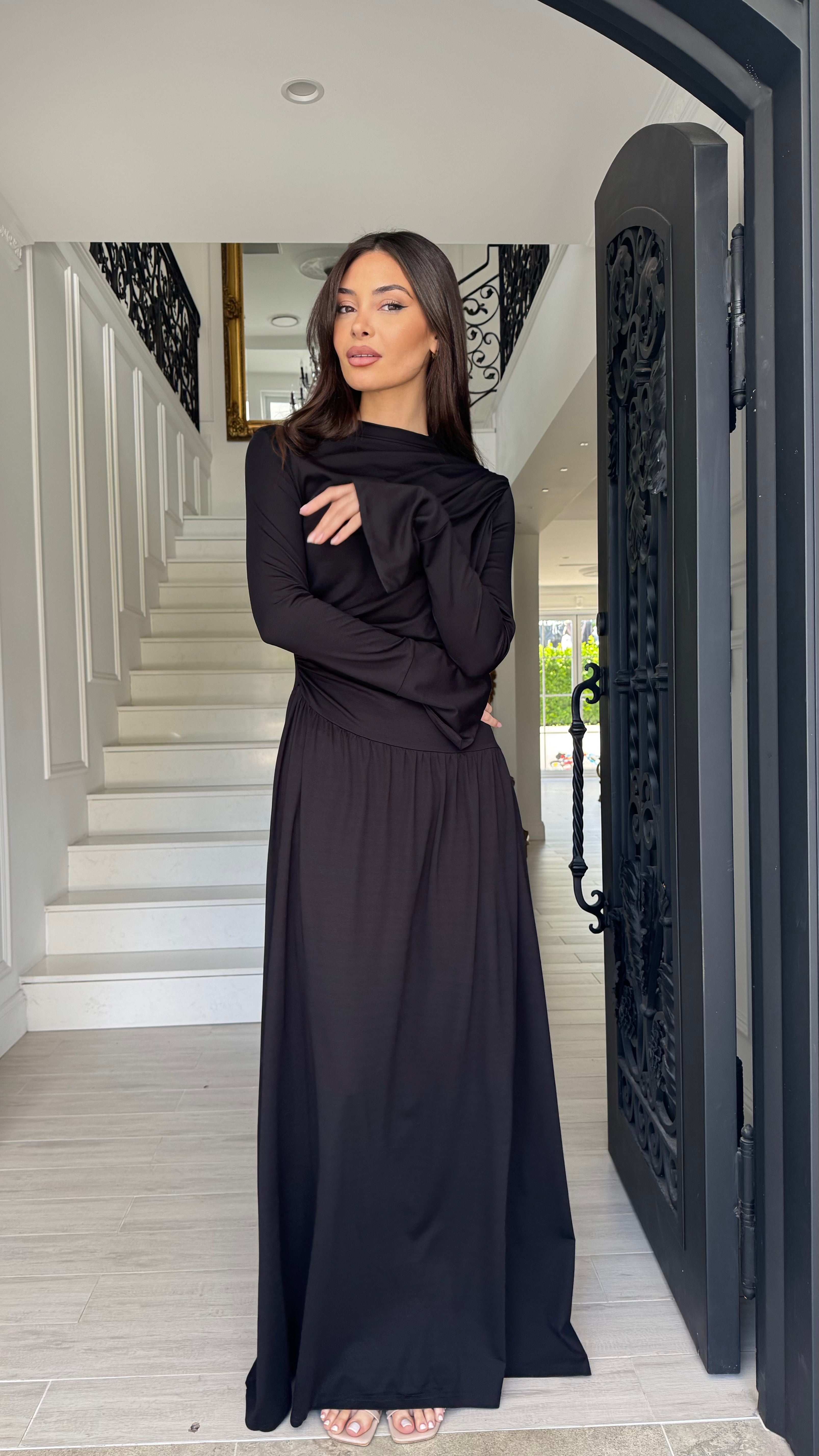 Drape flowy dress