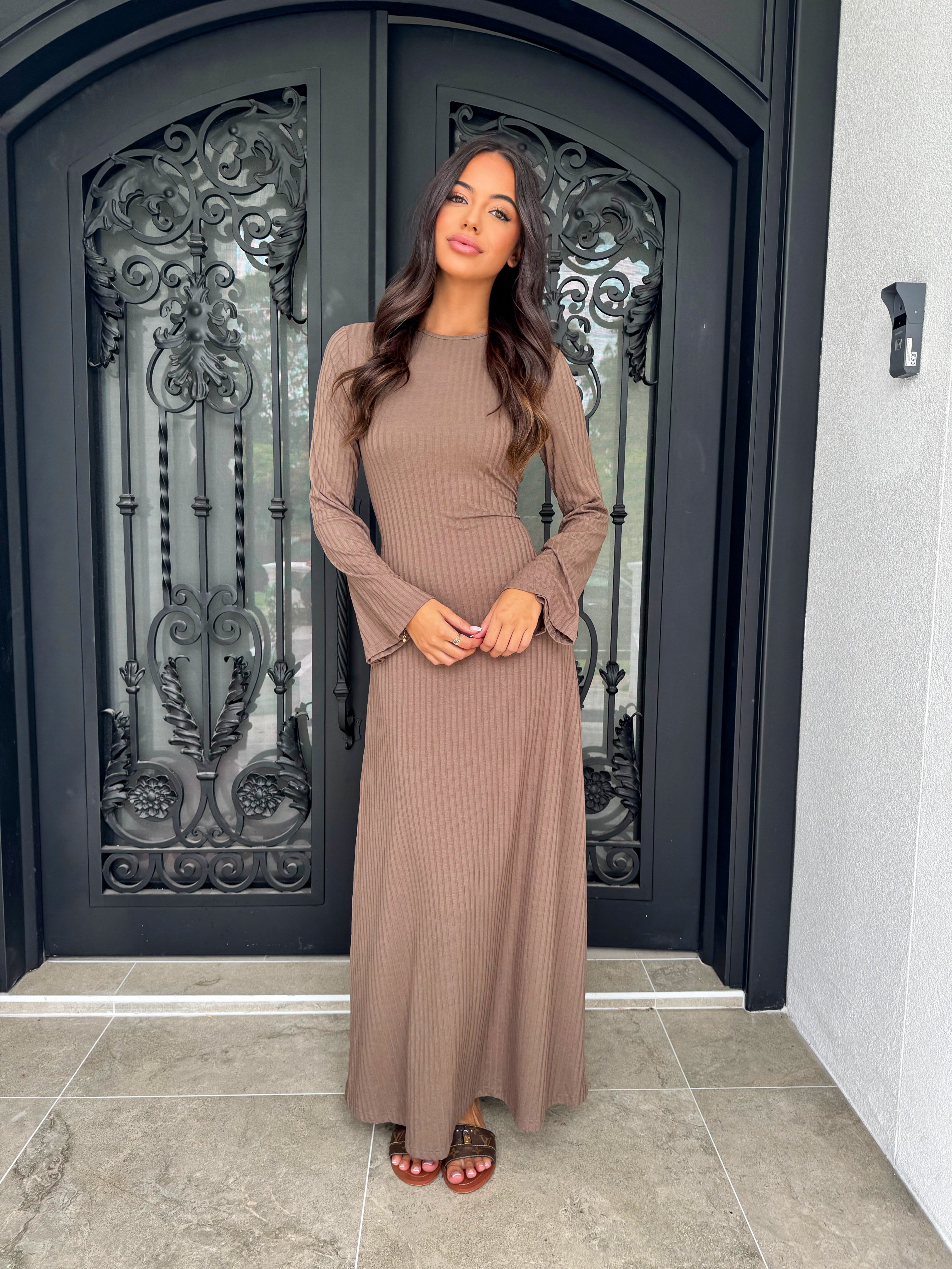 Ribbed tie dress