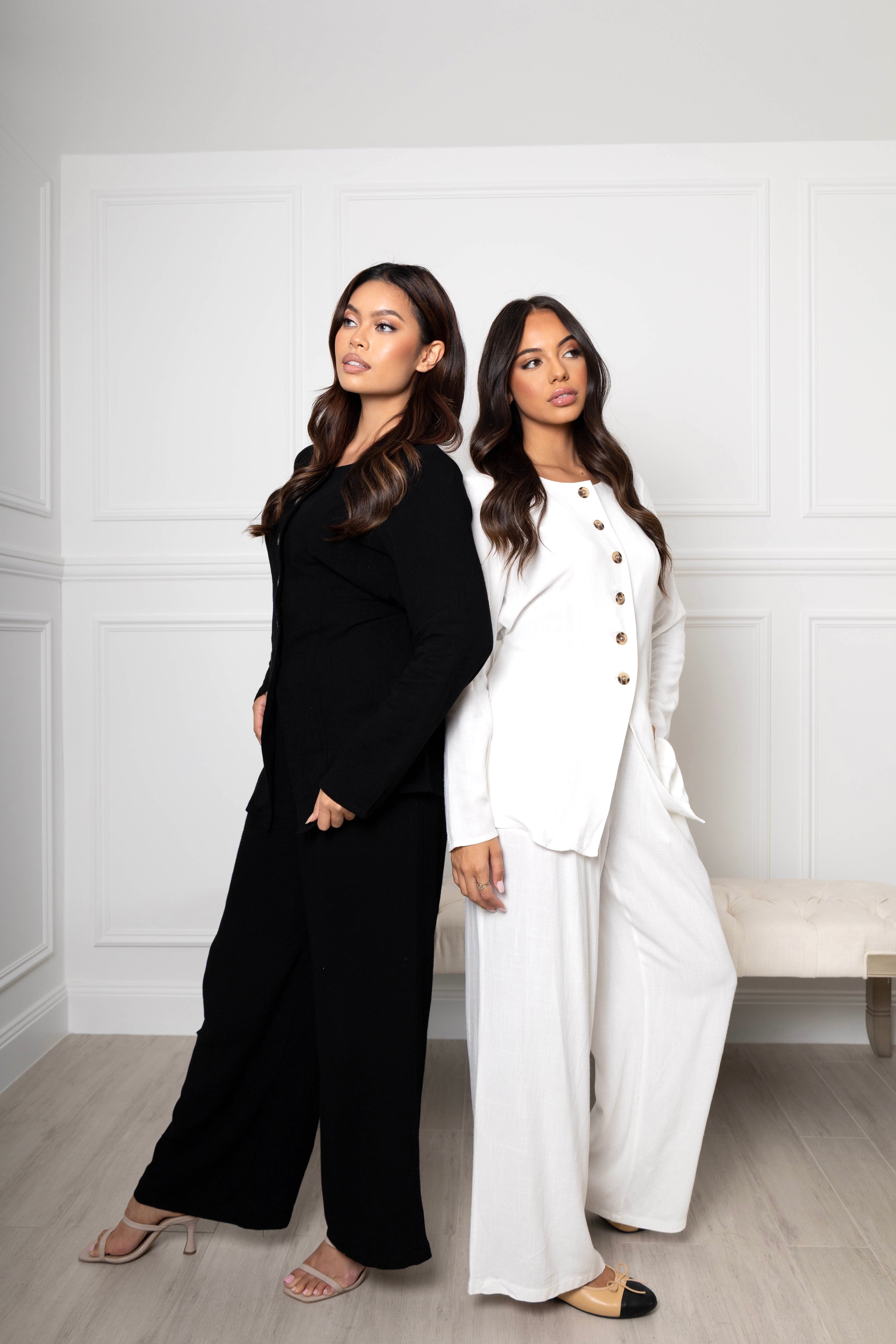 Linen Casual button set