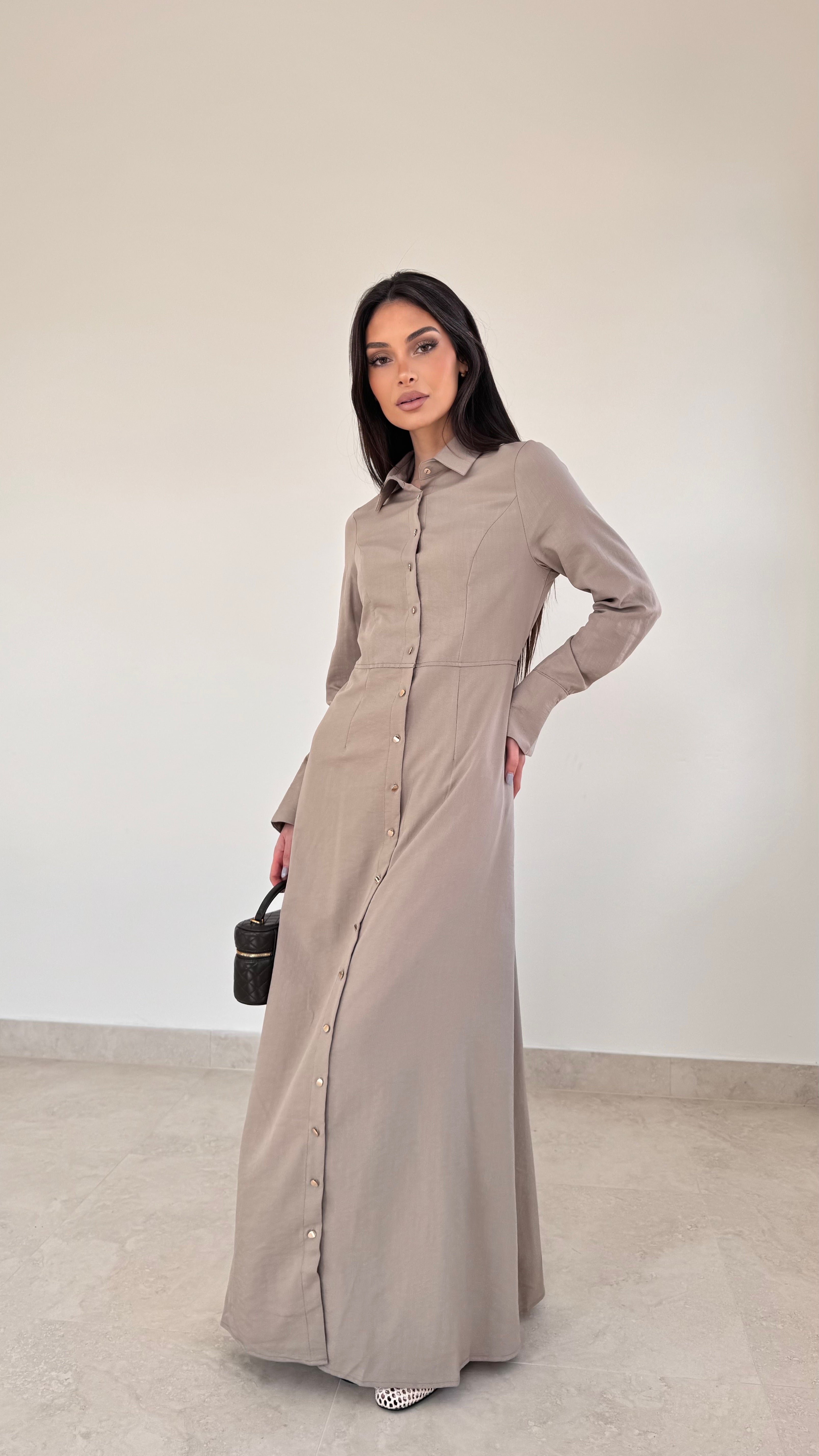 Gold button maxi
