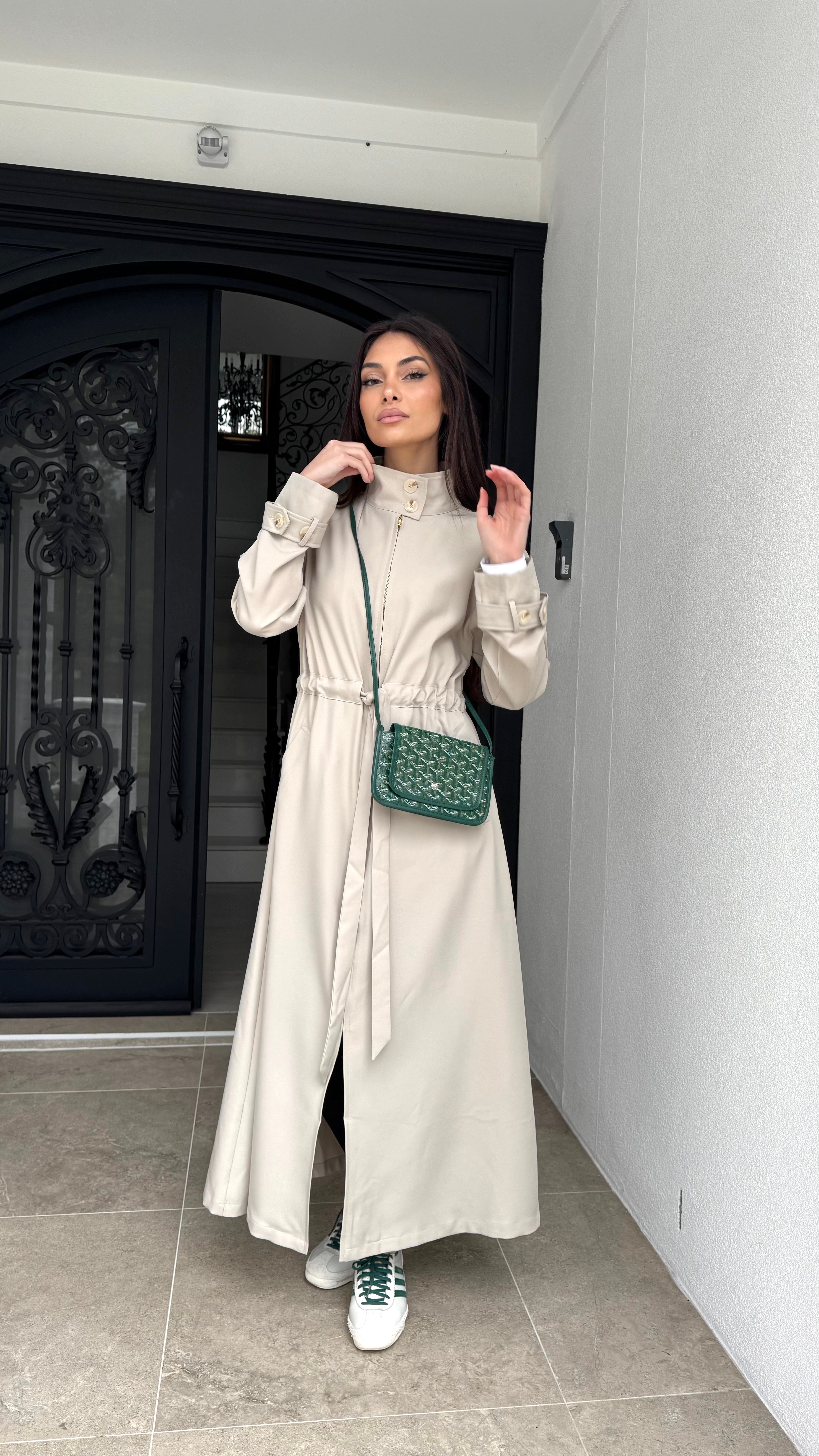Funnel neck sports trench