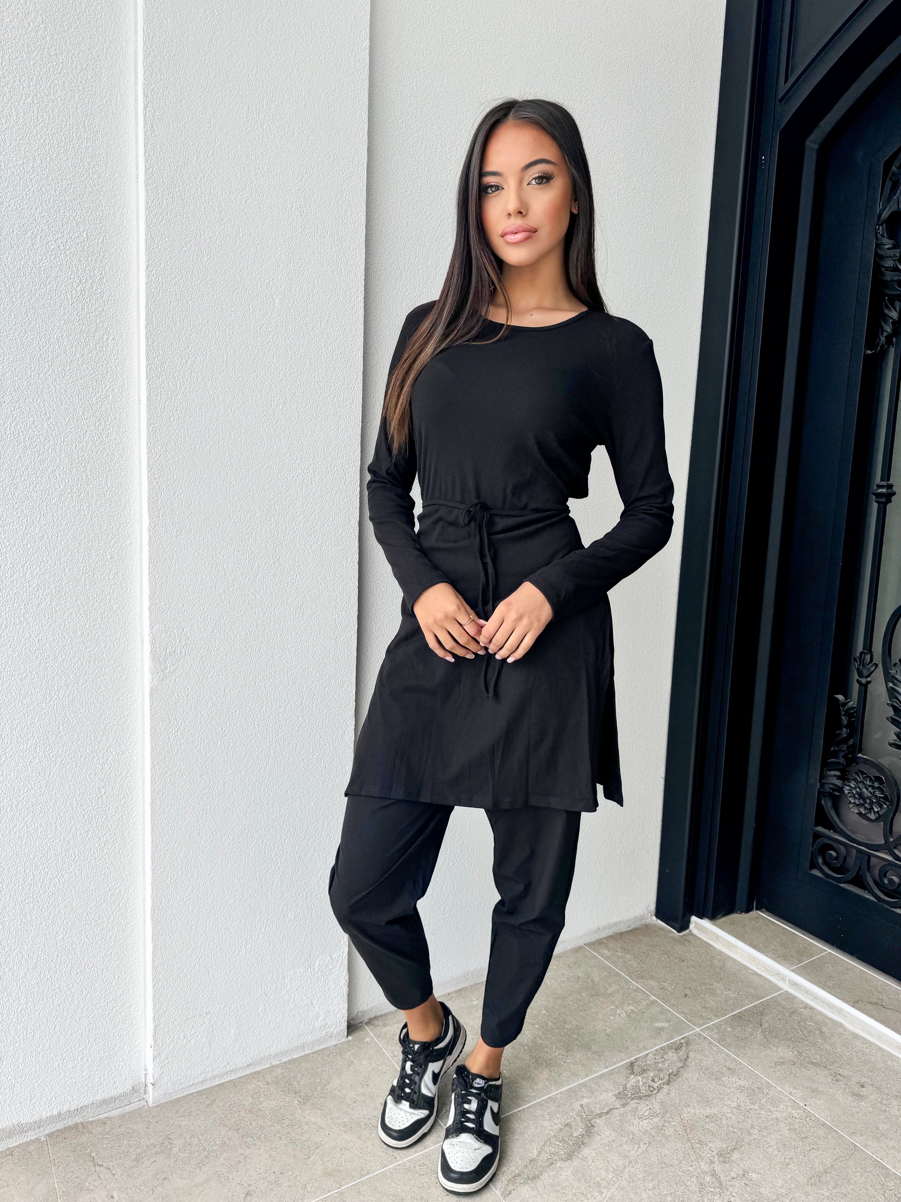 Ribbed split tunic
