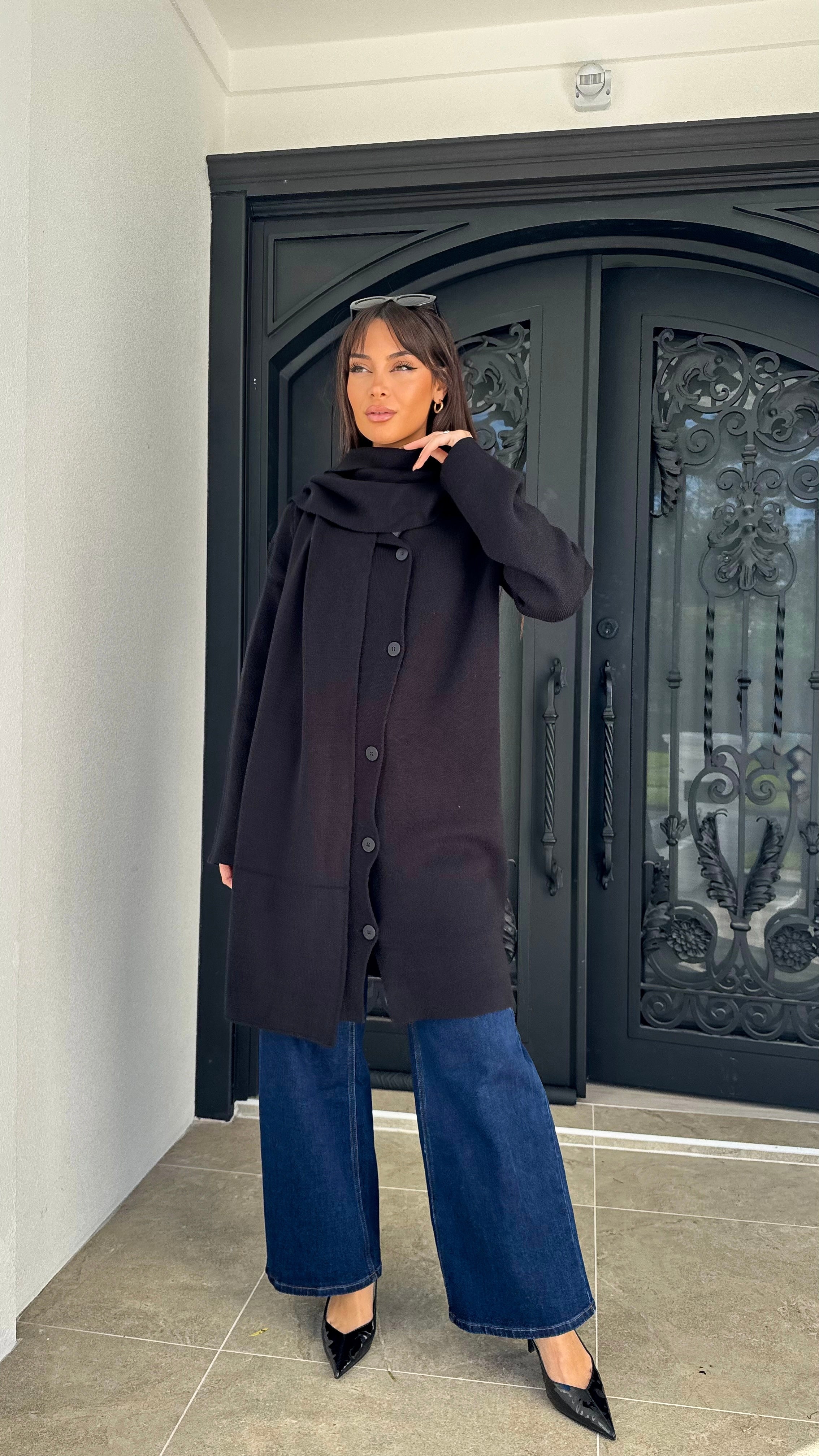 Sara Scarf Knit Cardigan