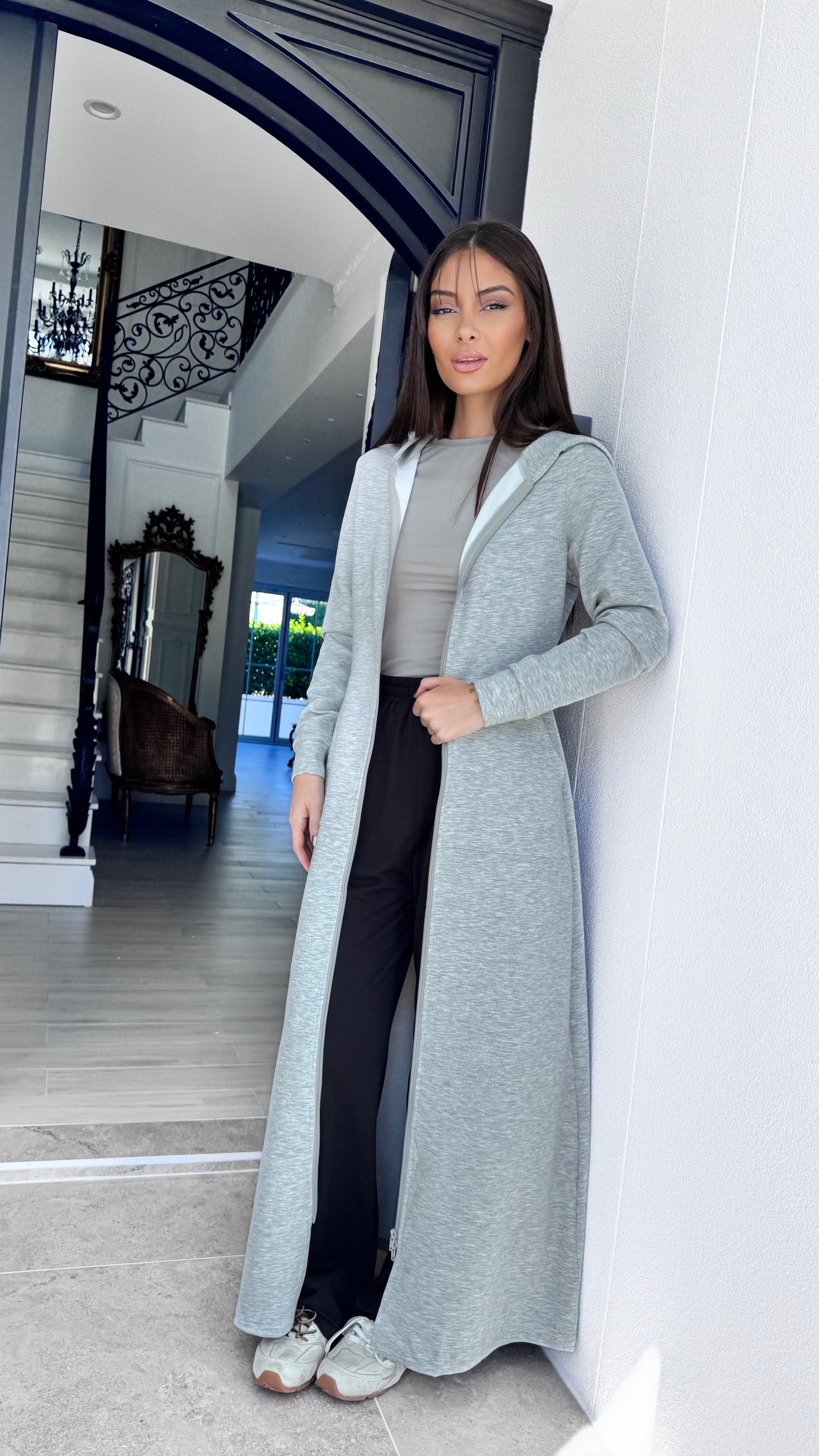 Hooded maxi jacket