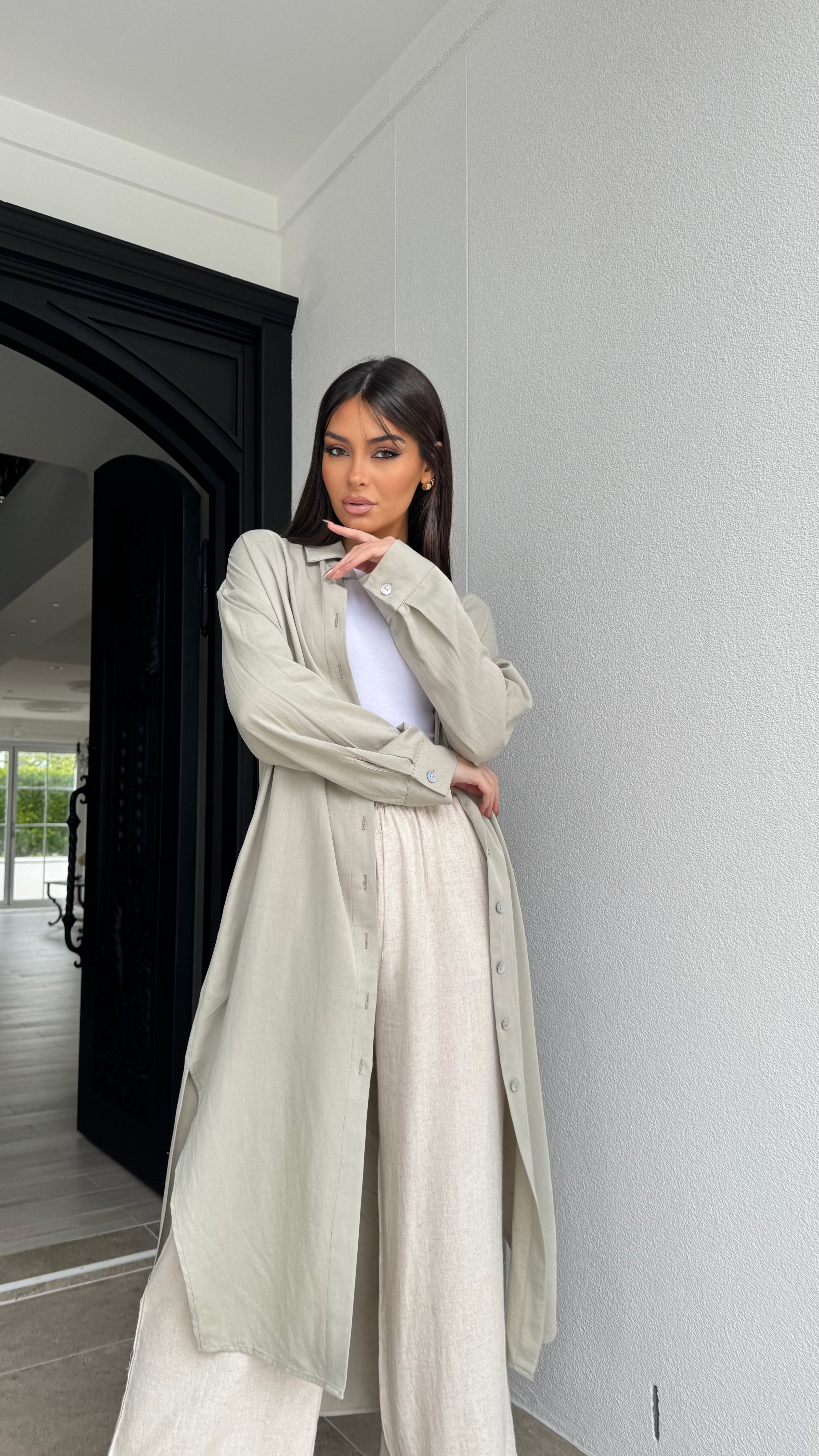 Linen midi Shirt