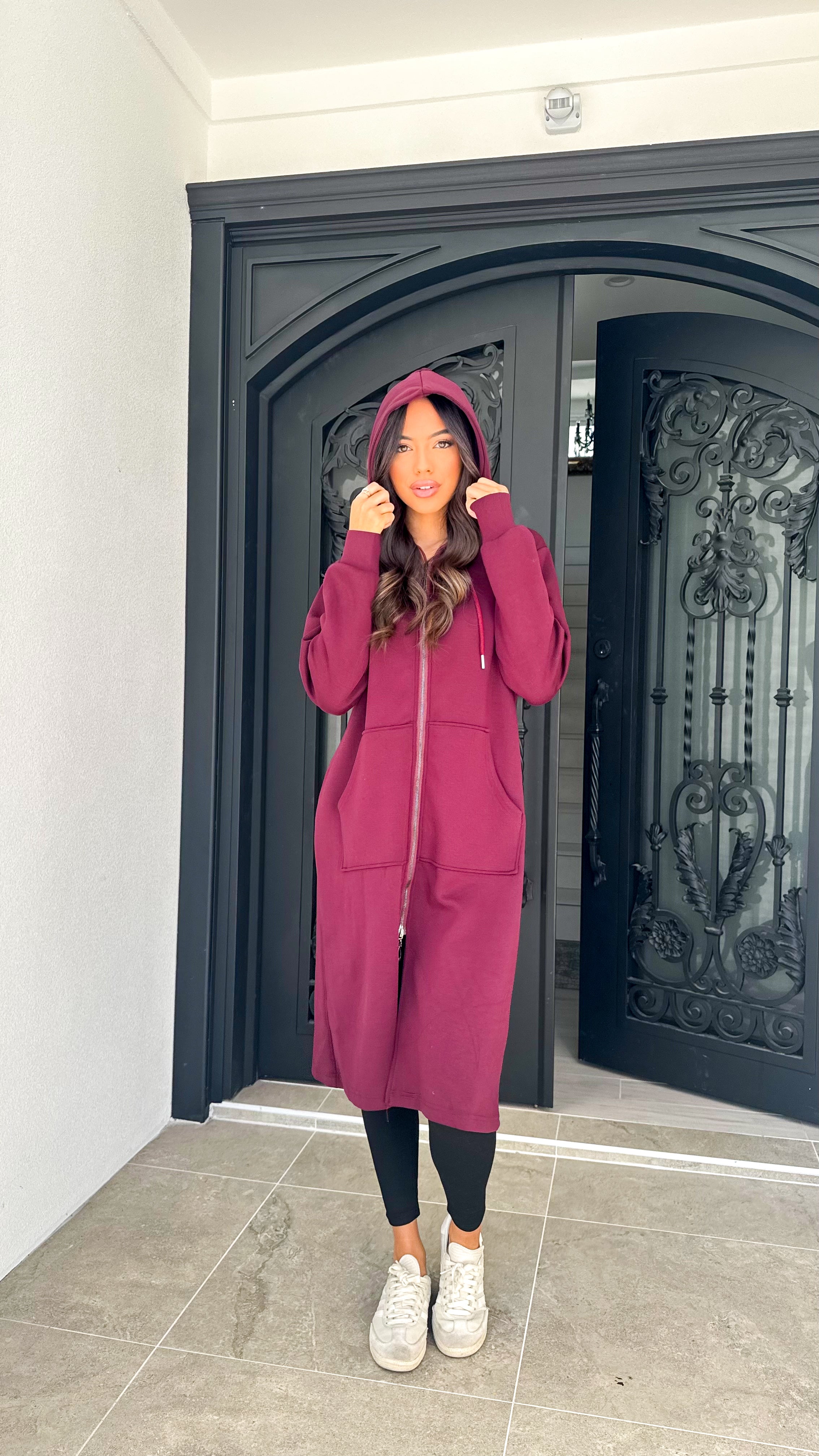 Zip longline hoody
