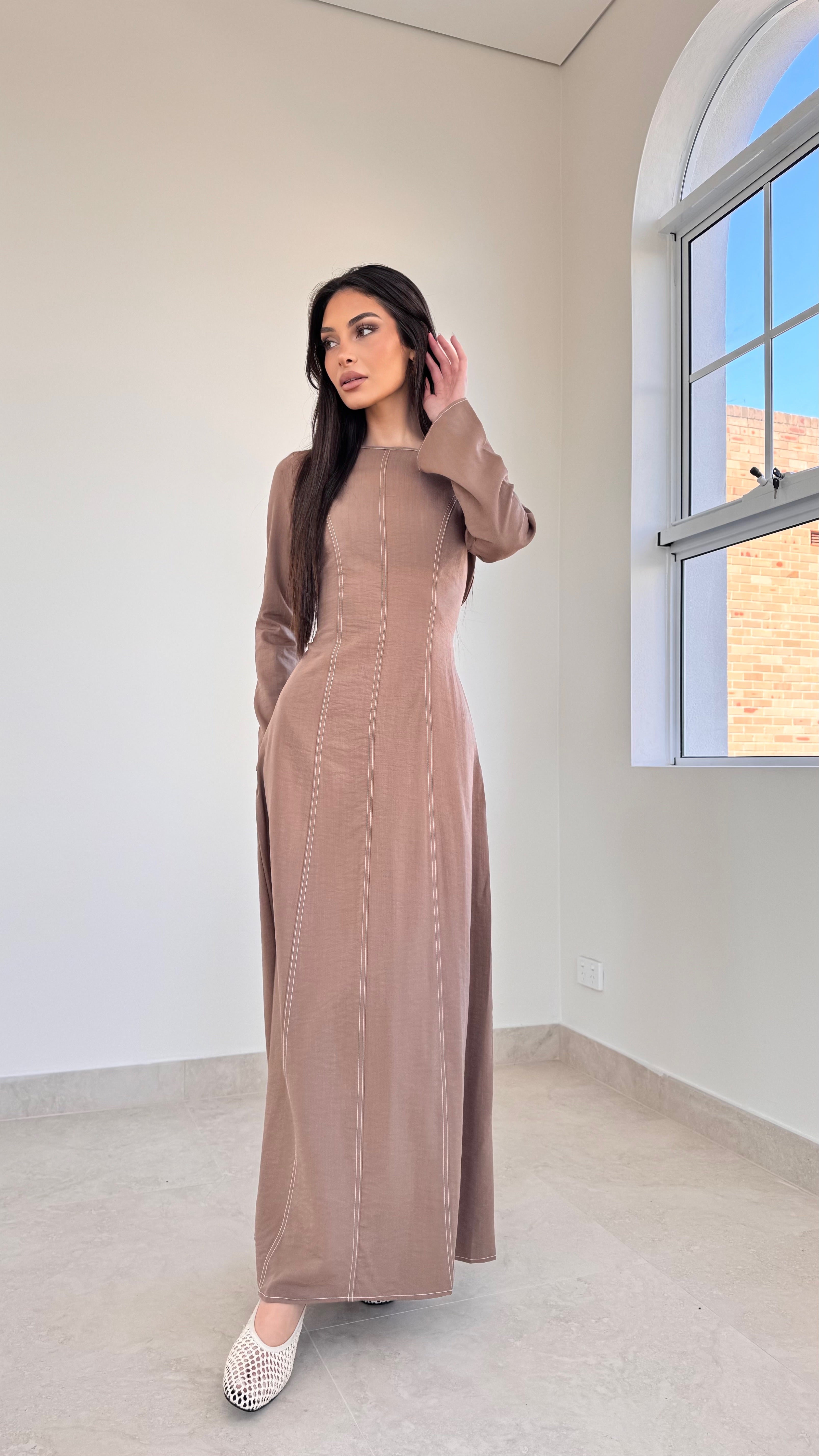 Contrast stitch maxi