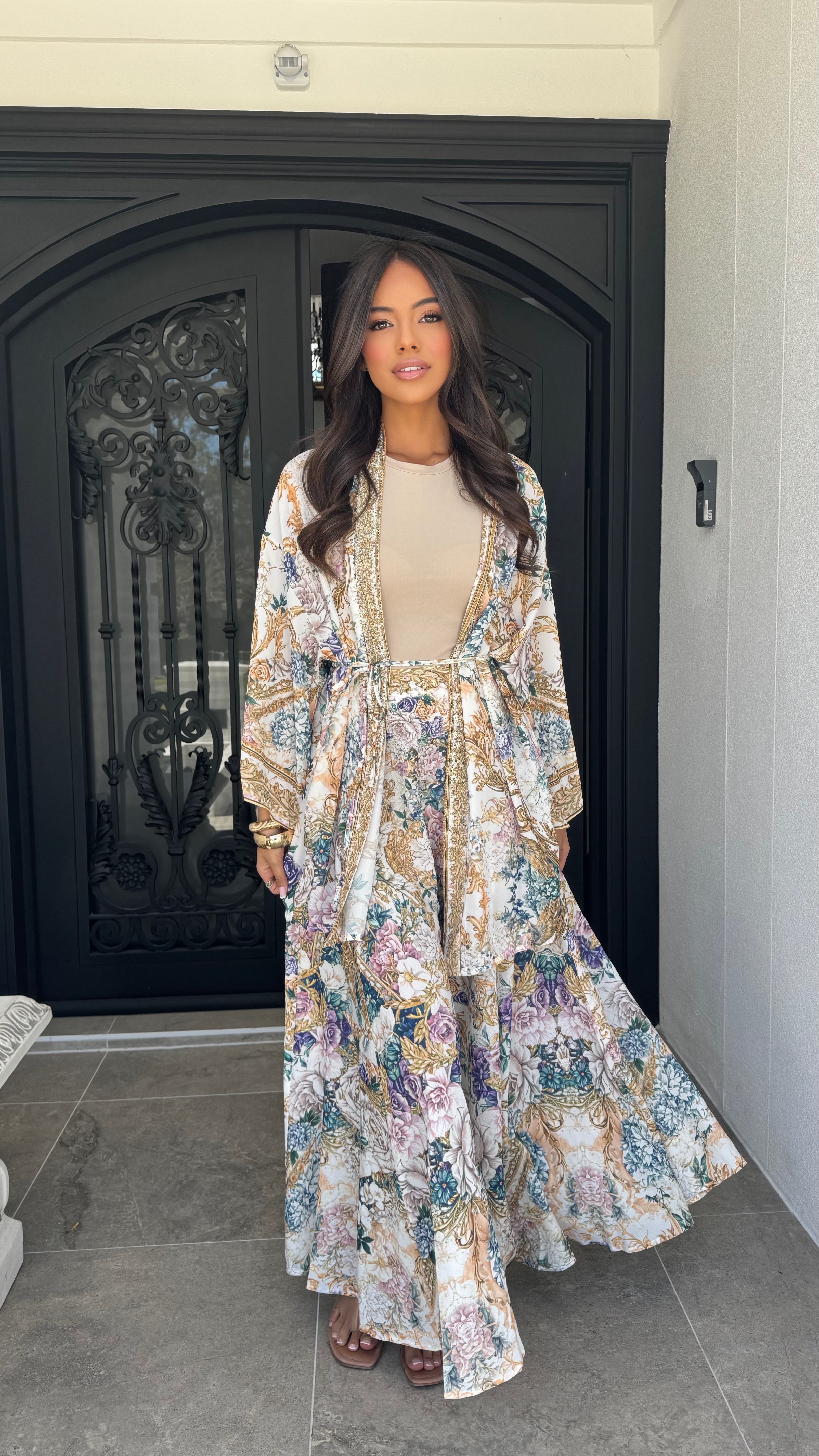 Garden embellished cape