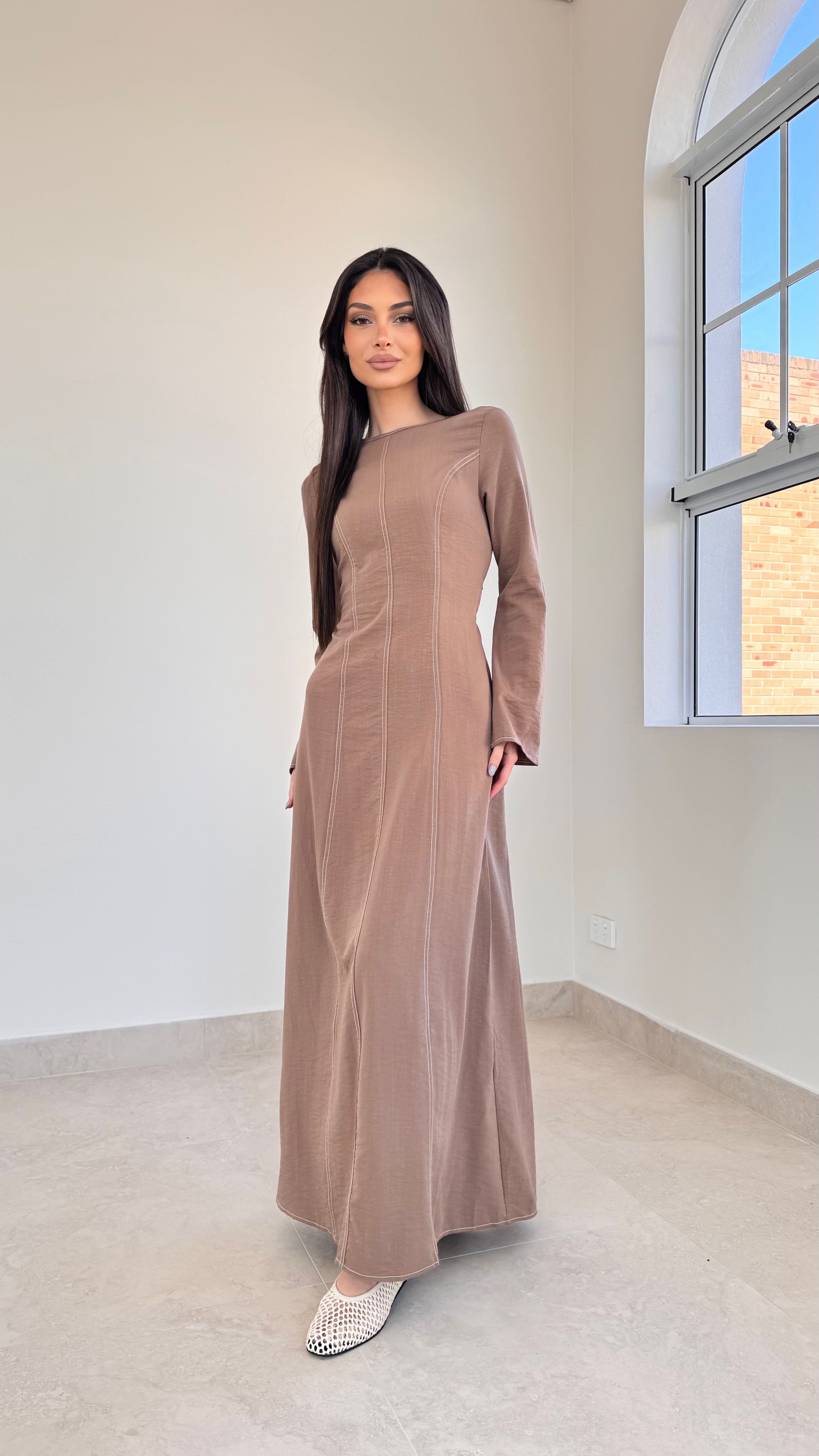 Contrast stitch maxi