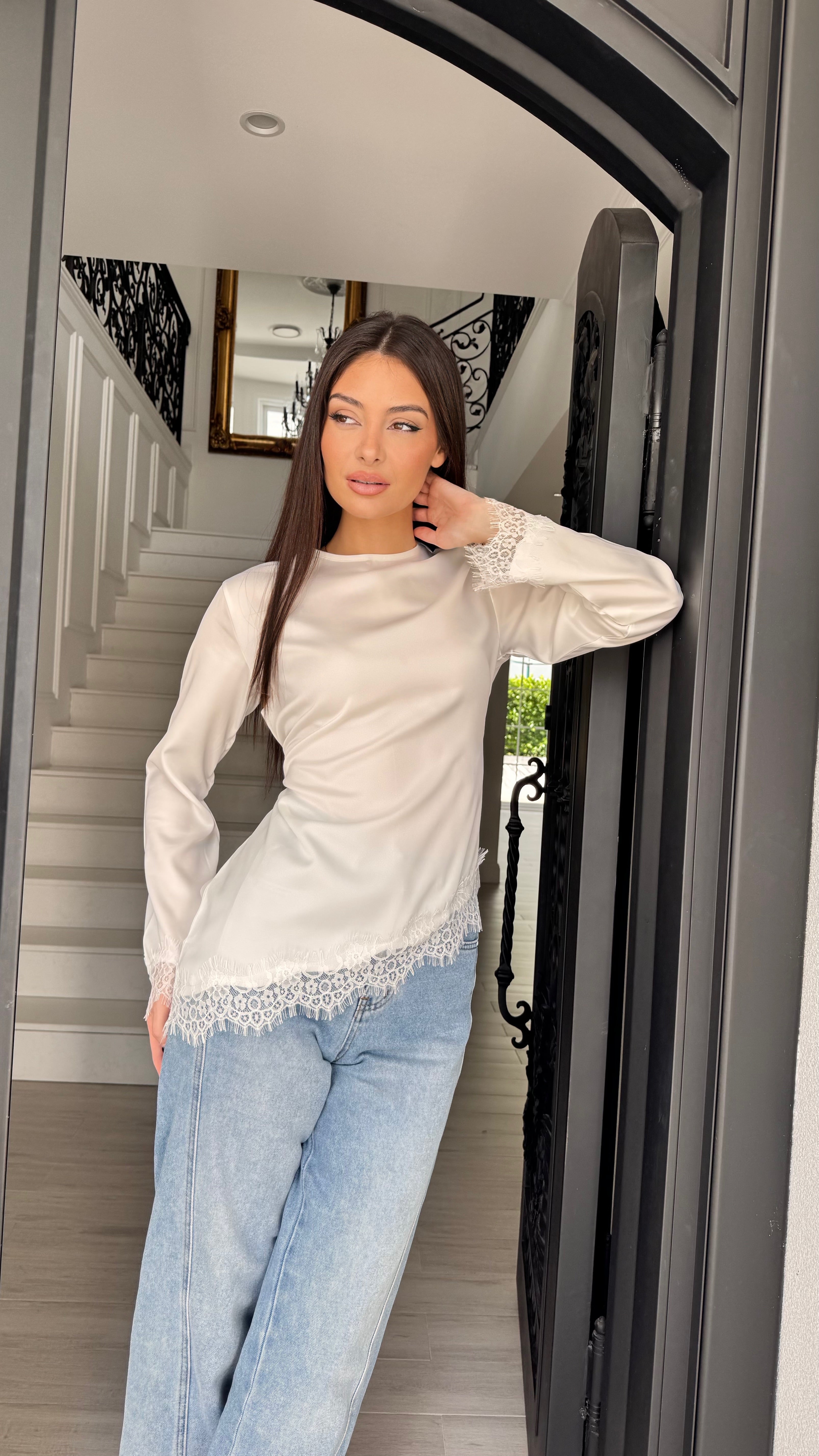 Lace detail blouse
