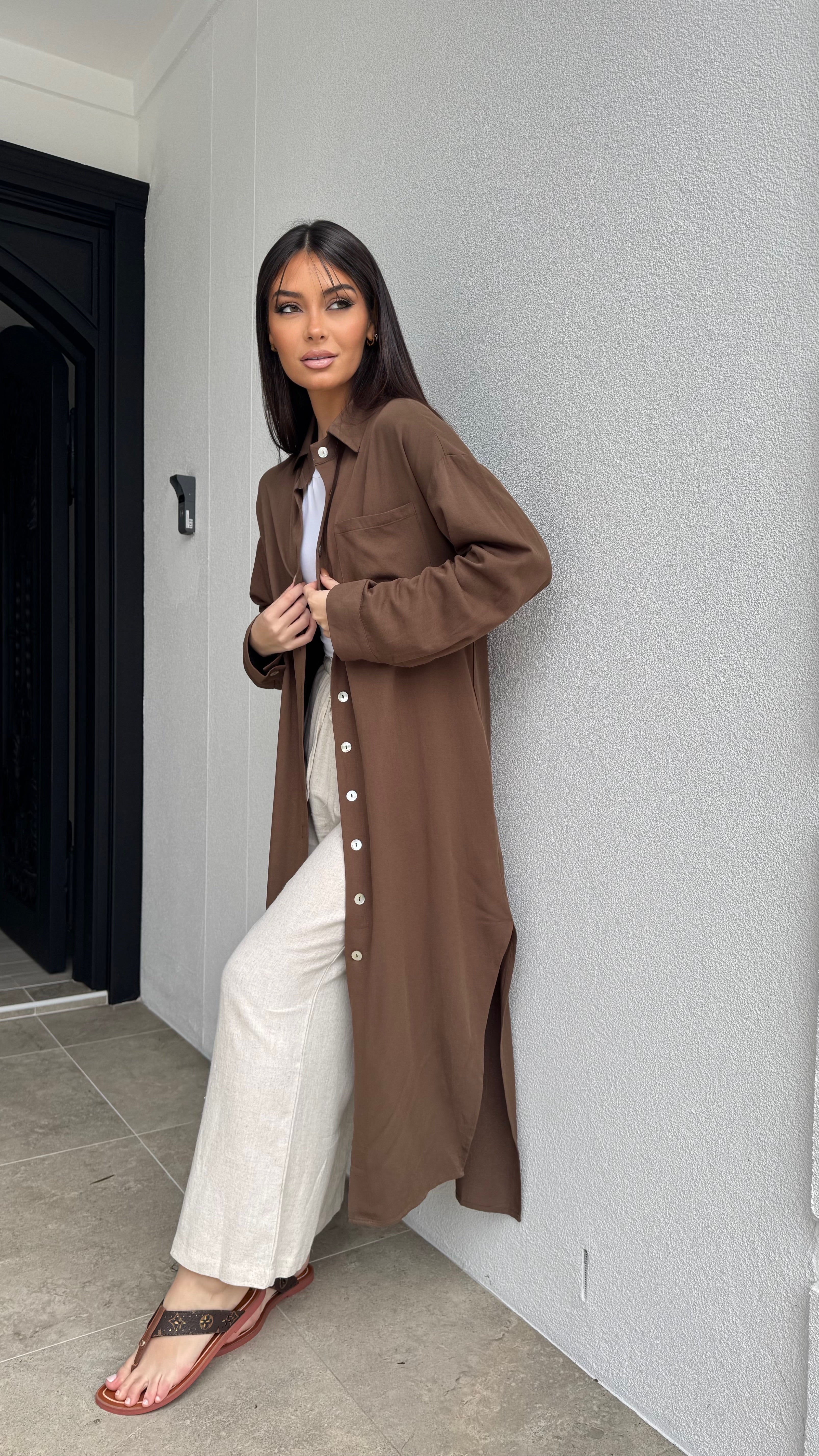 Linen midi Shirt