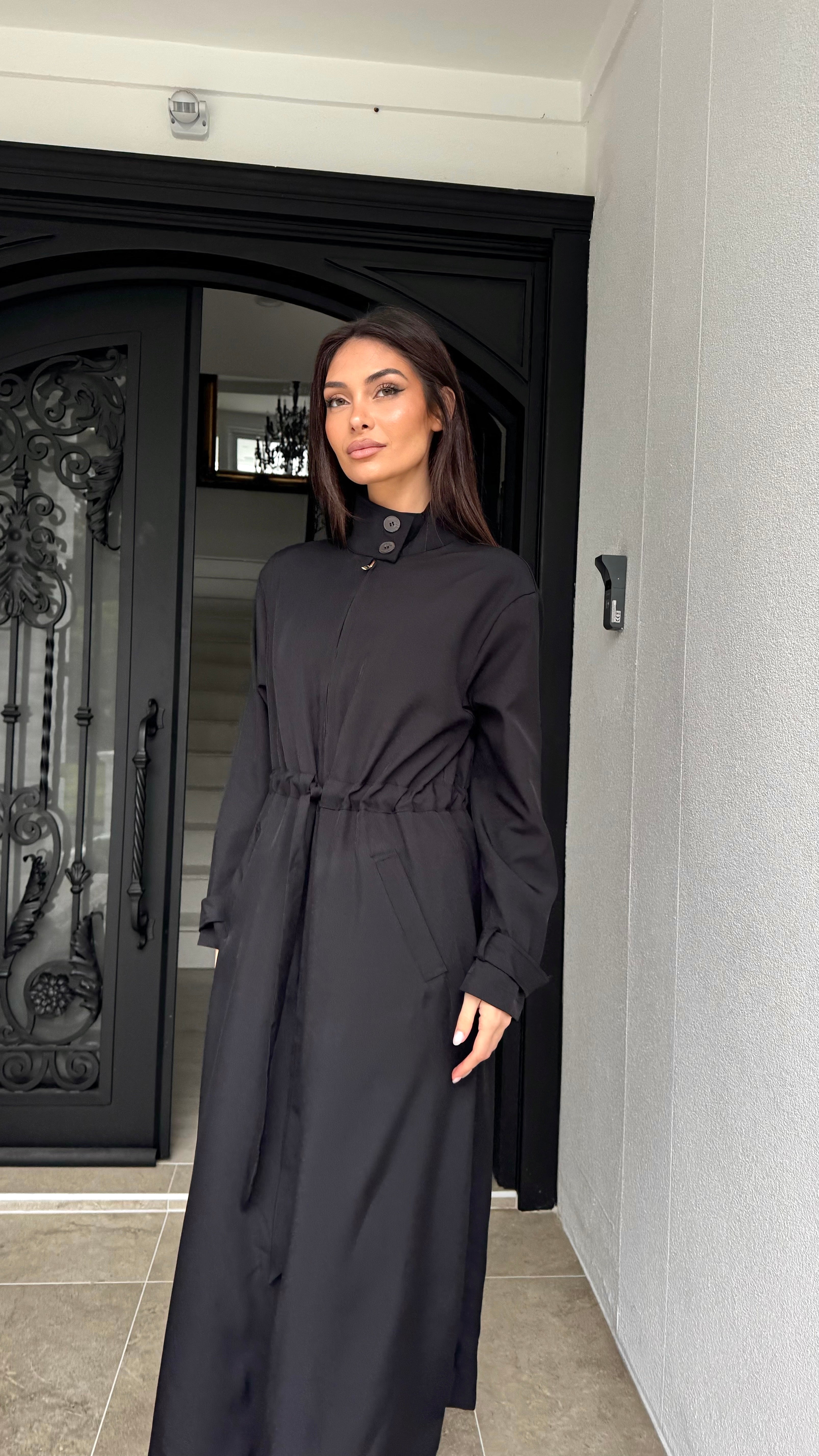 Funnel neck sports trench