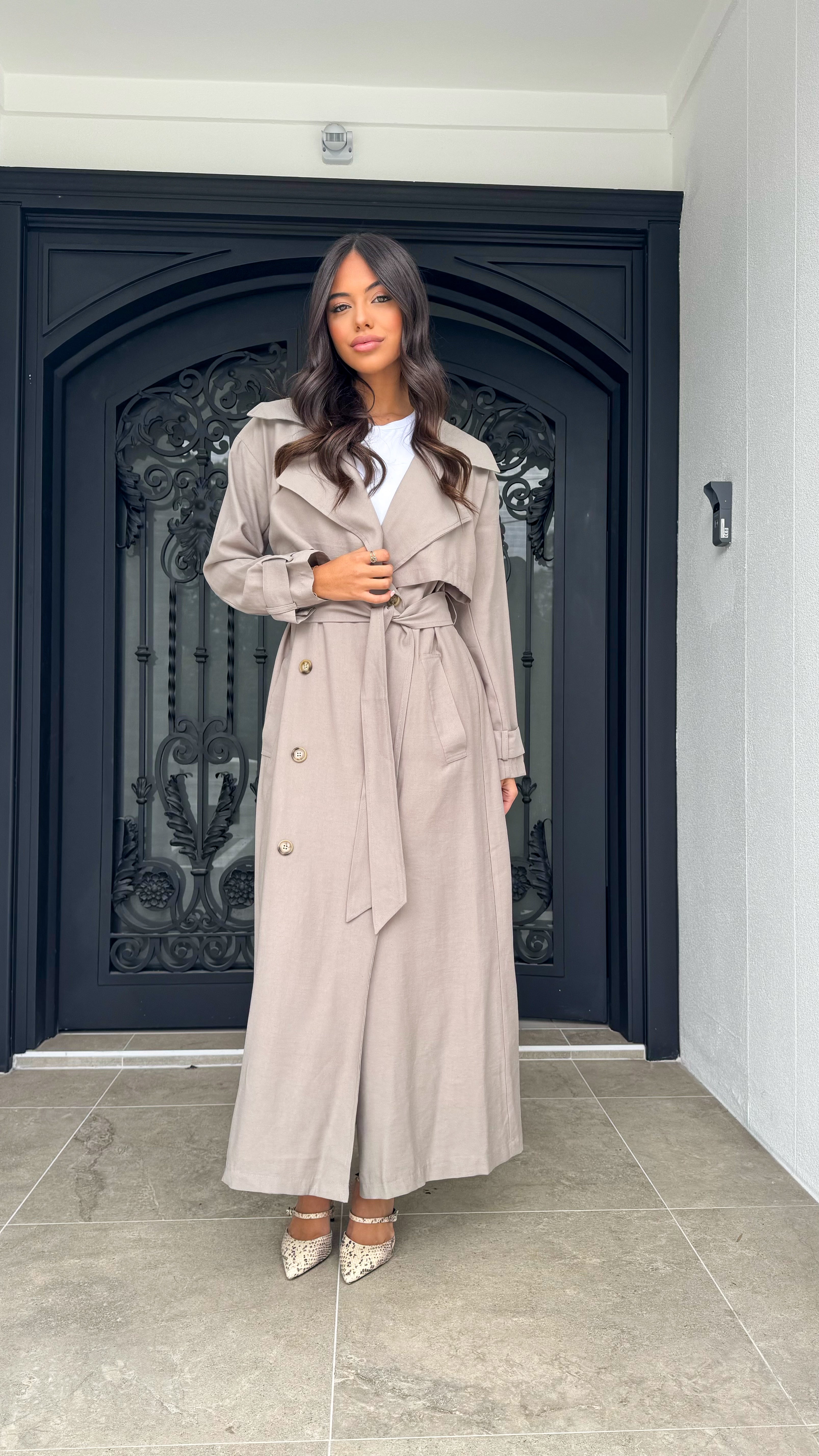 Linen Blend Trench