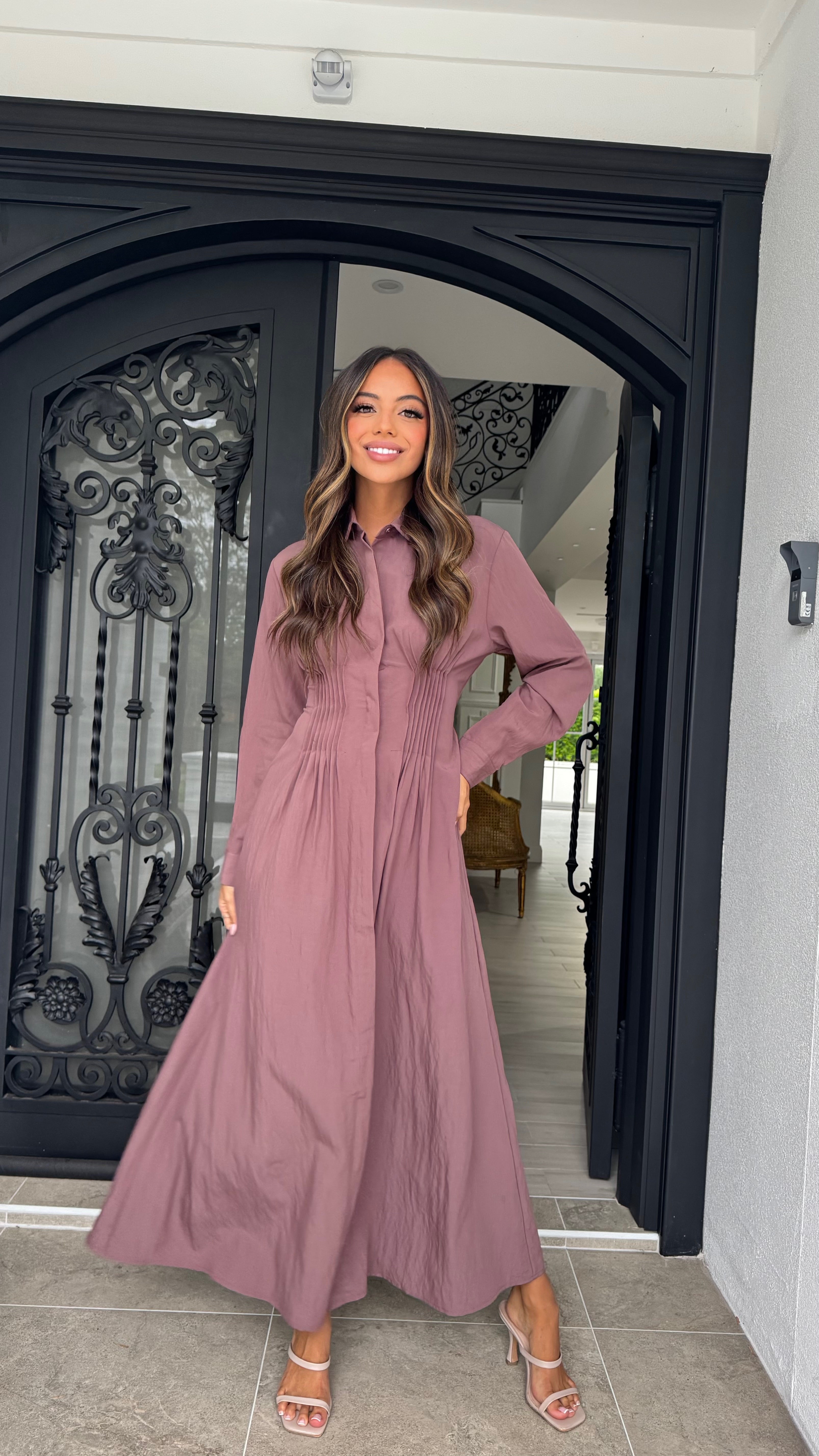 Alira waist pleat maxi