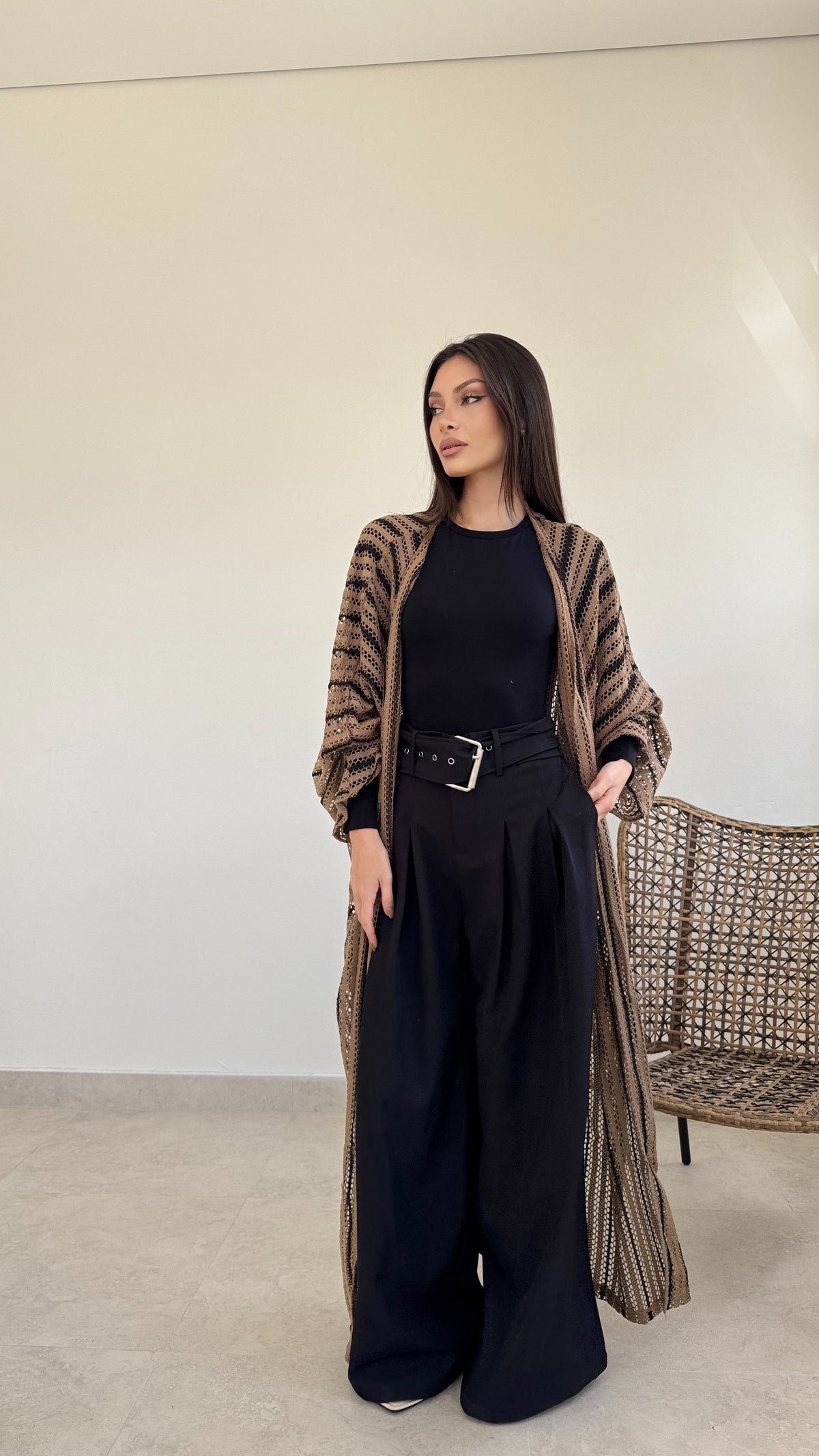 Stripe crochet cape