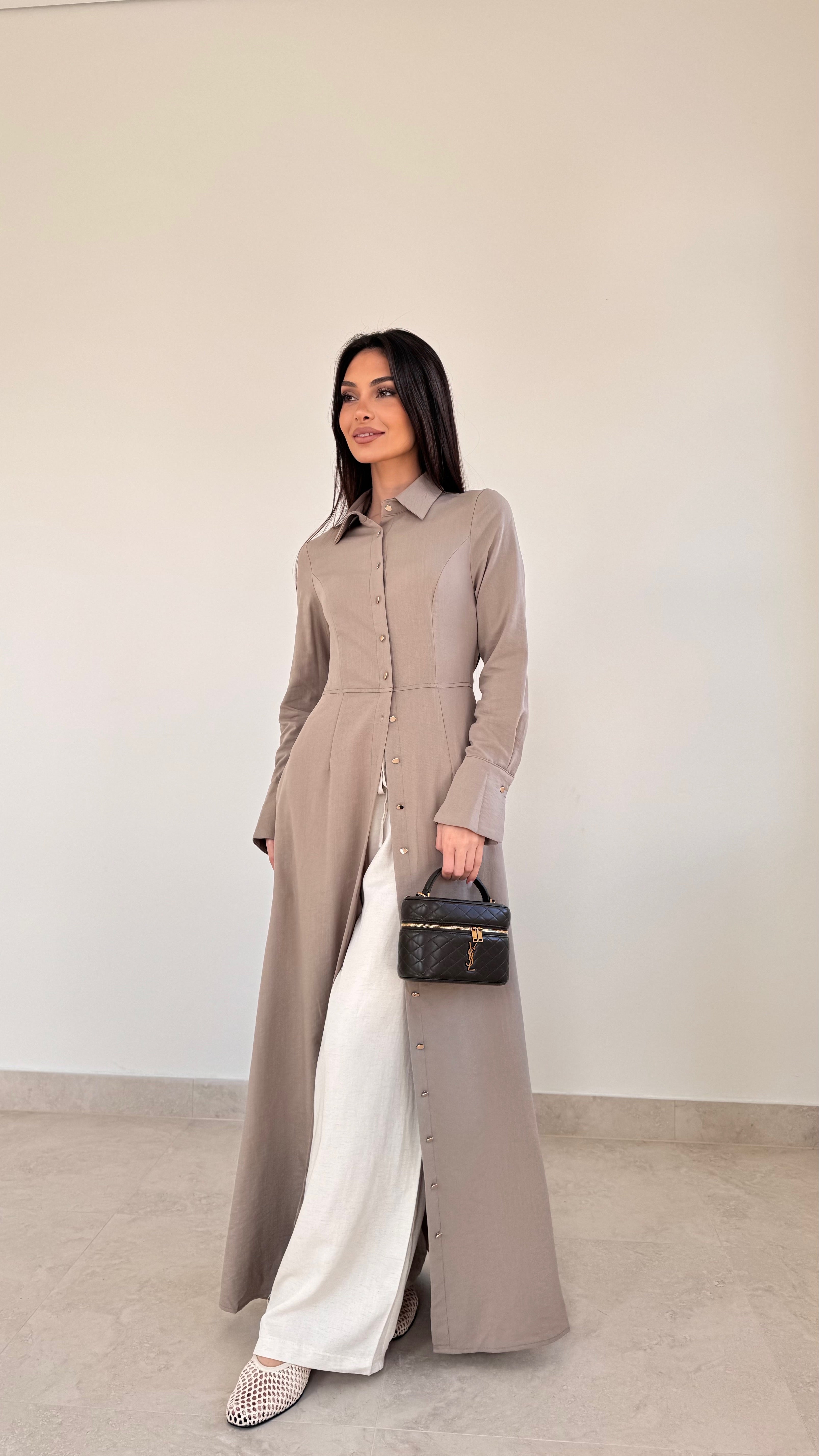 Gold button maxi